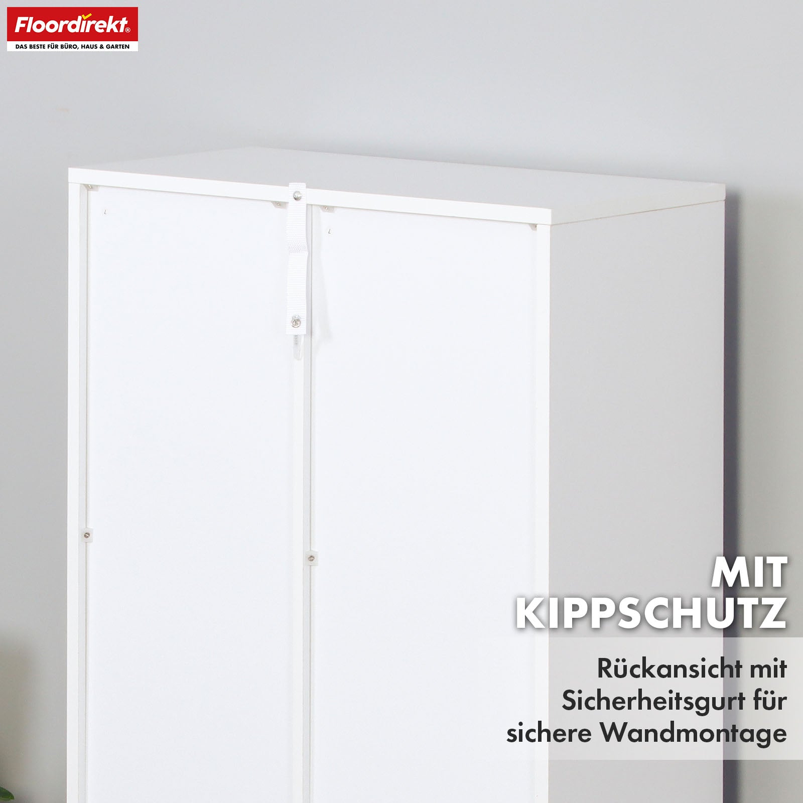 Bookcase | California | Modern, space-saving MDF shelf with anti-tilt protection in white 4-8 open compartments