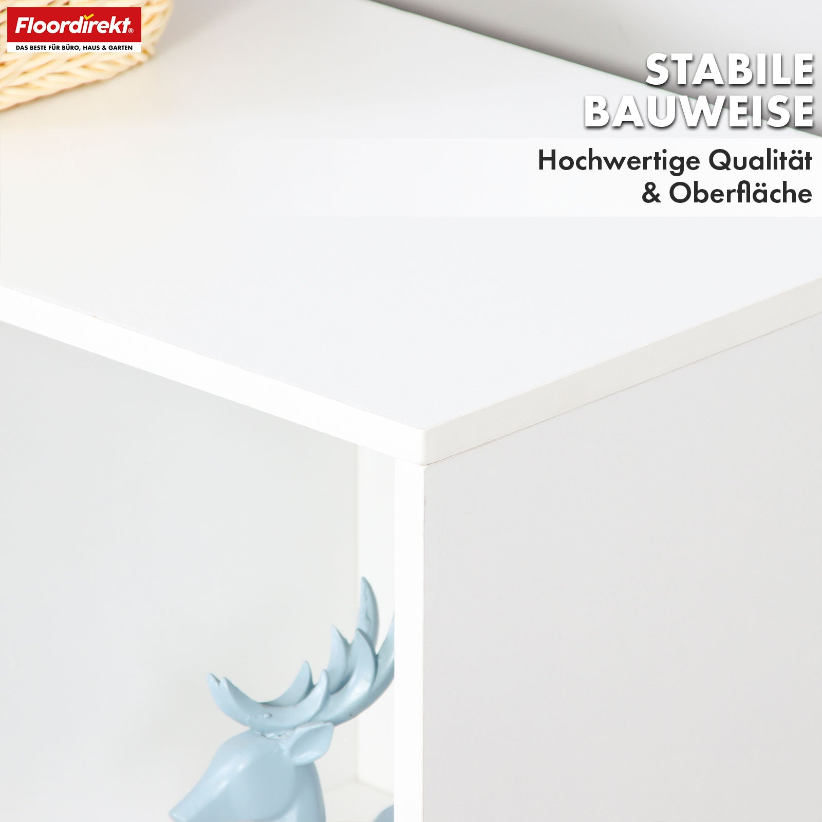 Bookcase | California | Modern, space-saving MDF shelf with anti-tilt protection in white 4-8 open compartments