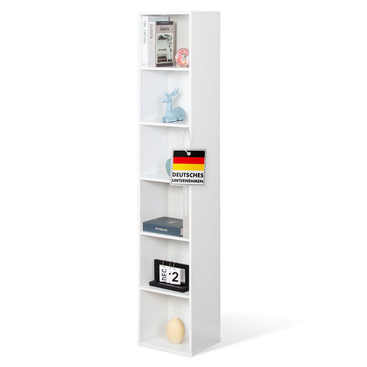Bookcase | Delaware | Standing shelf with 6 open shelves, space-saving & modern