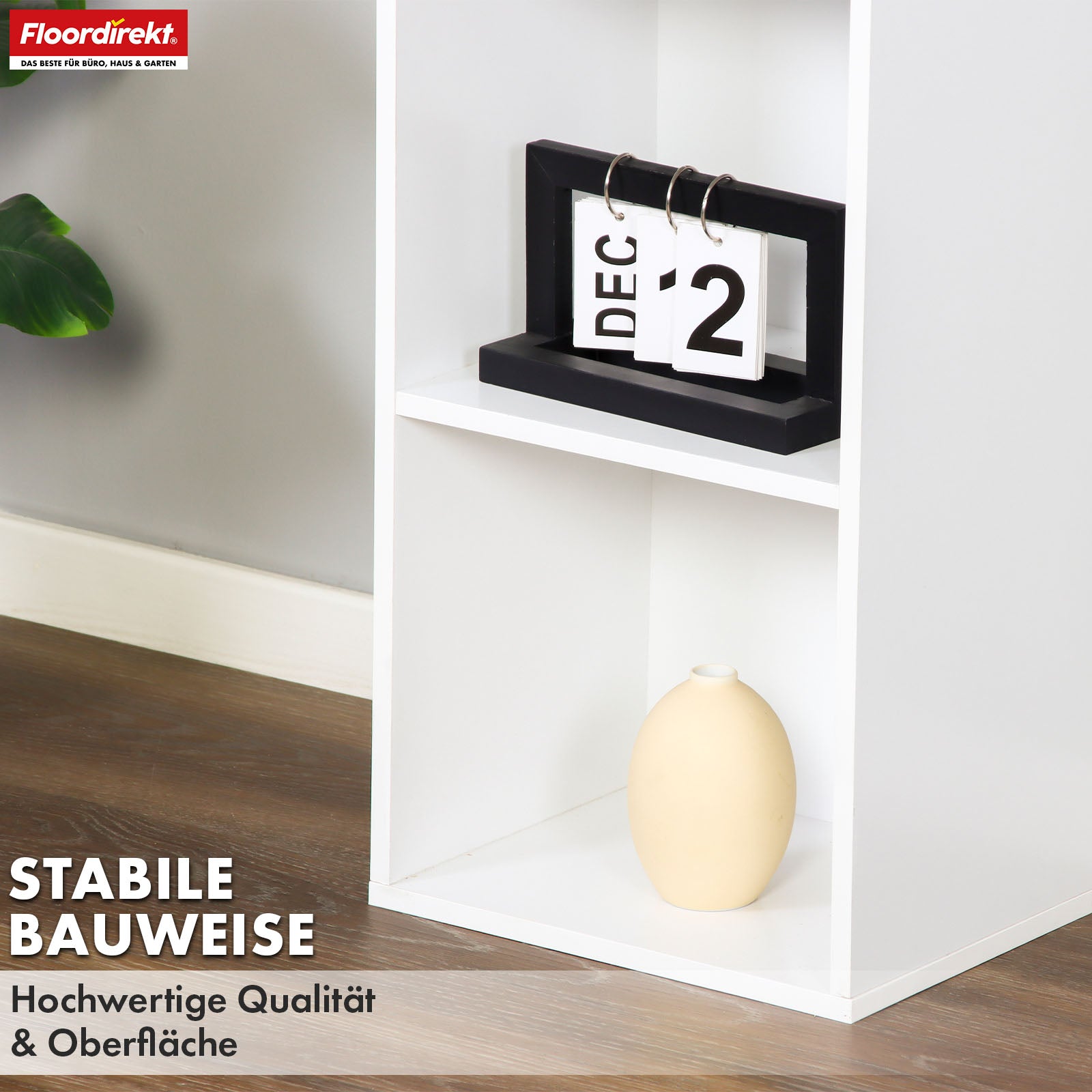 Bookcase | Delaware | Standing shelf with 6 open shelves, space-saving & modern
