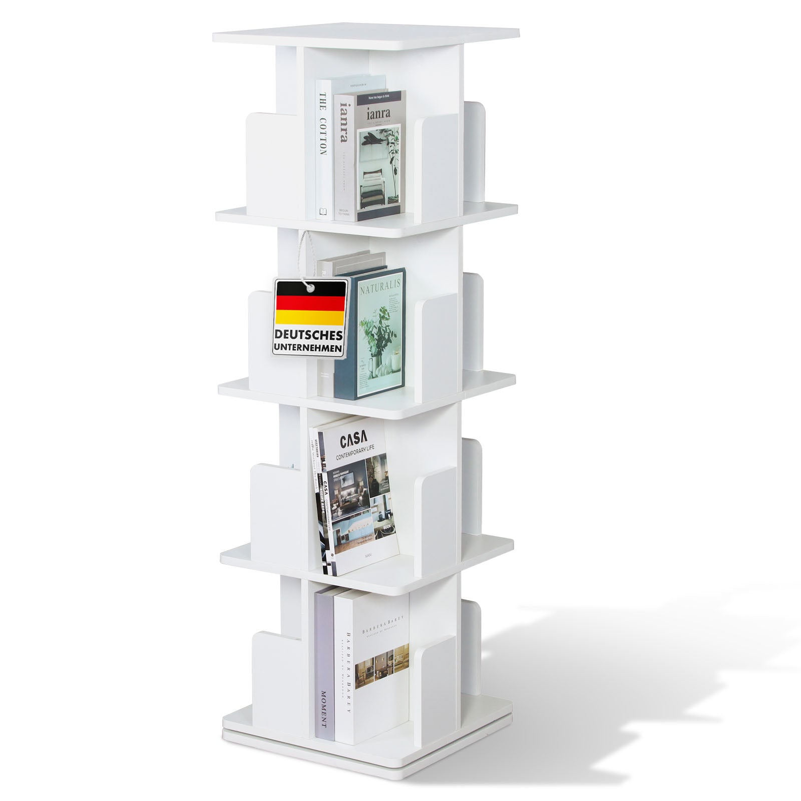 Bookcase | Indiana | Rotating shelf with 3 or 4 shelves | 360° floor-standing shelf for living room, office & bedroom
