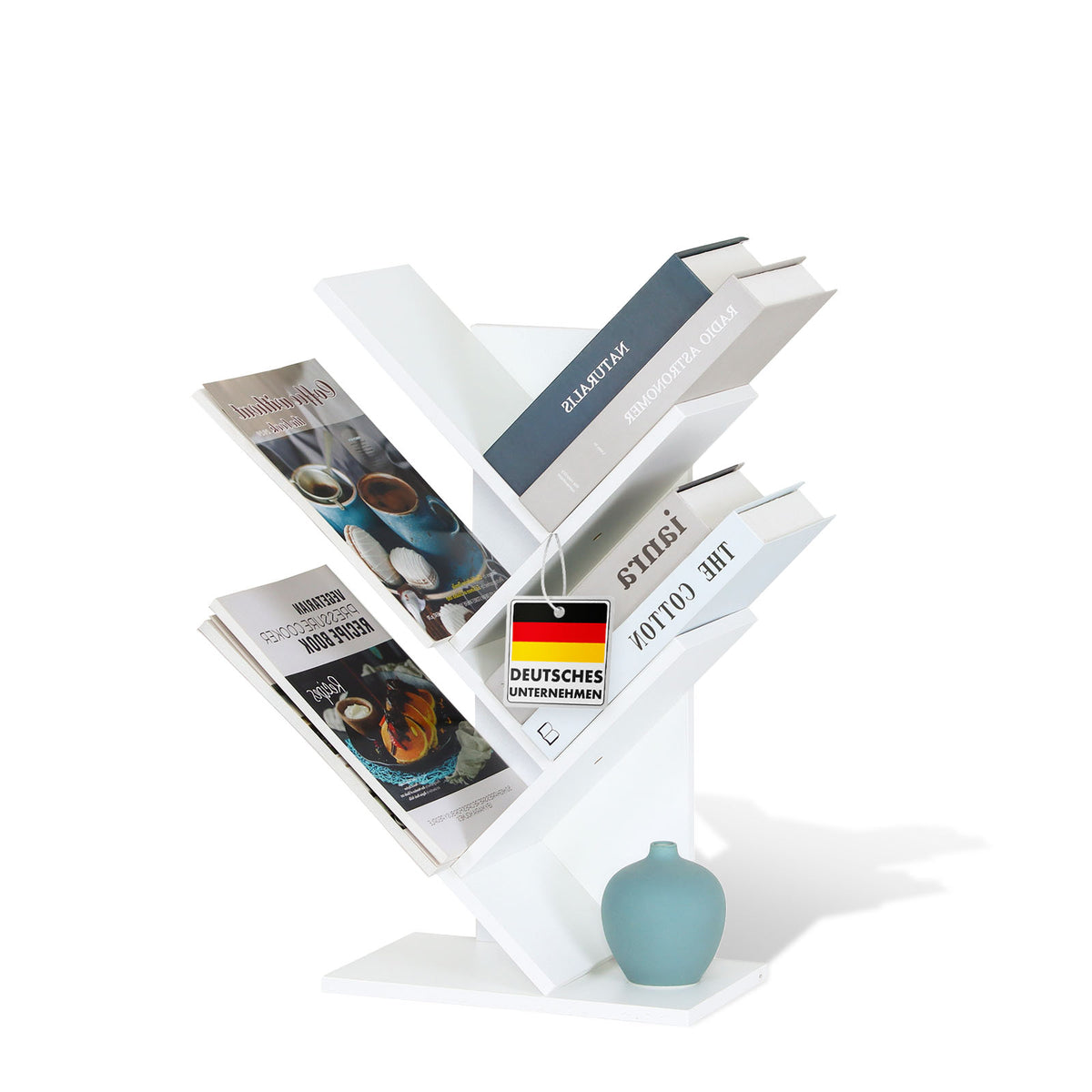 Bookcase | Louisiana | Tree-shaped standing shelf in white with 5 or 9 shelves made of wood