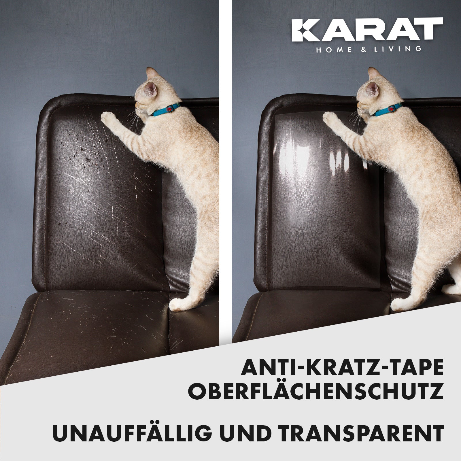 Cat scratch protection | self-adhesive scratch film | training tape | furniture protection | transparent | 15 m x 10 cm