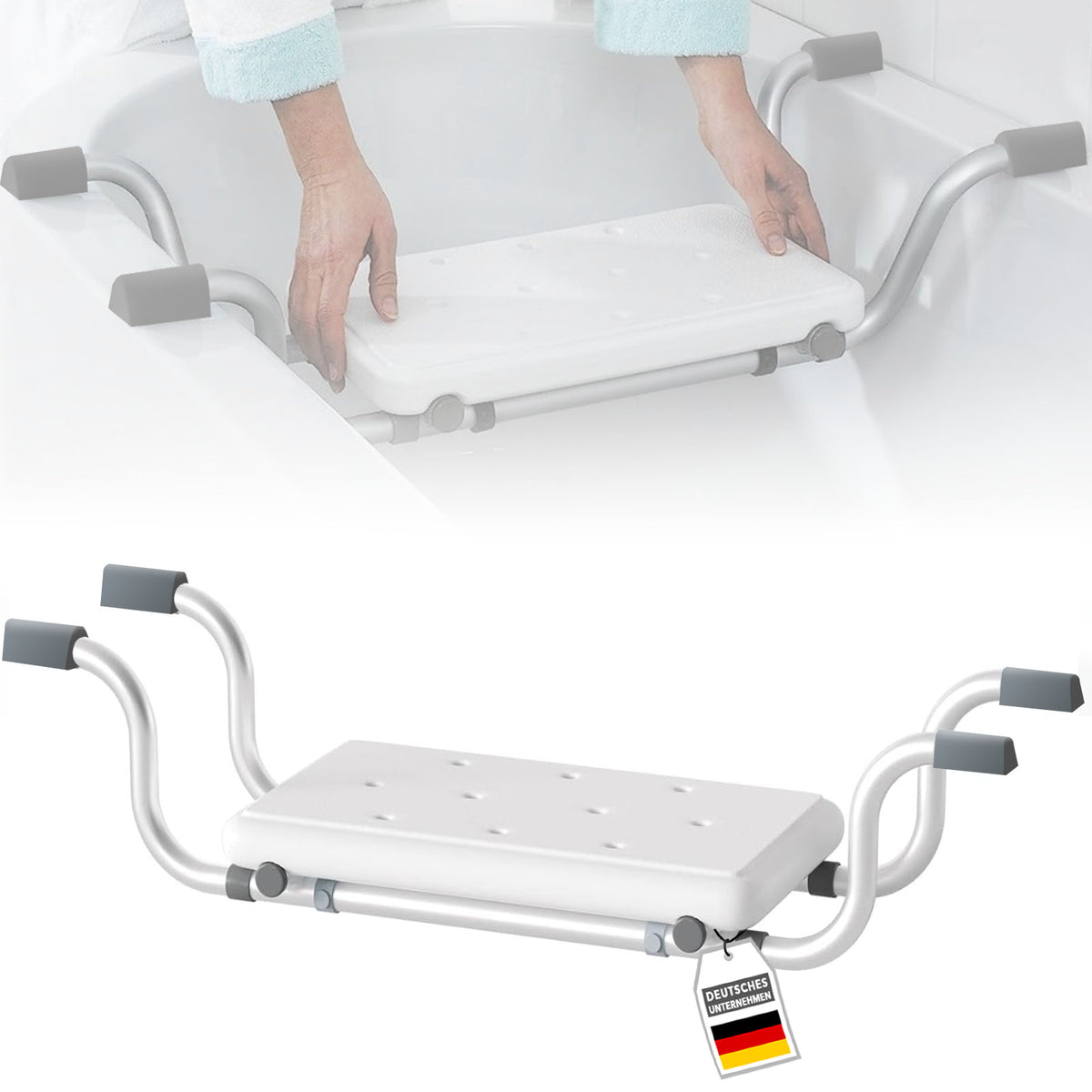 Bath seat | Levi | Adjustable & non-slip aluminium seat | Load-bearing up to 150 kg