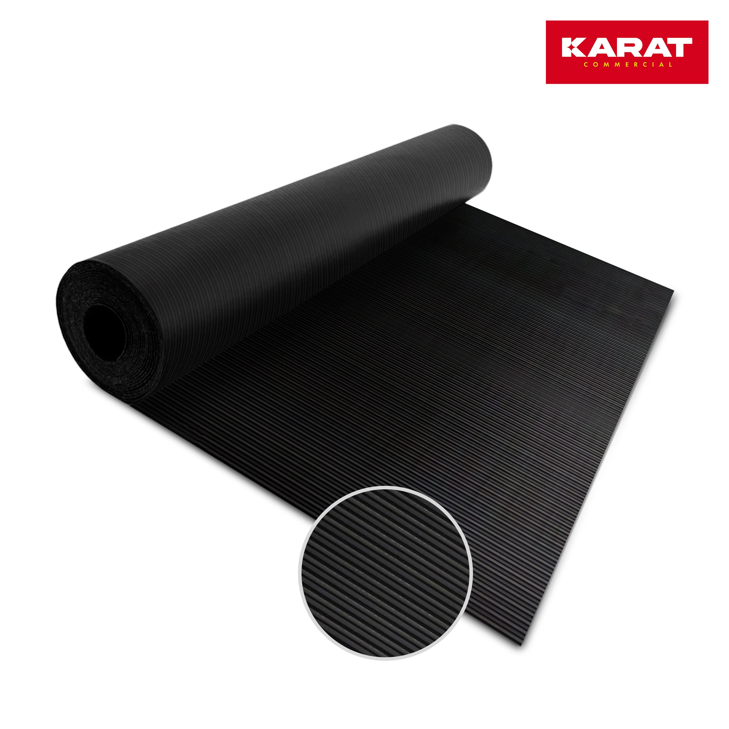Rubber Matting Fine Ribbed Thickness 3 mm Rubber Flooring Rolls