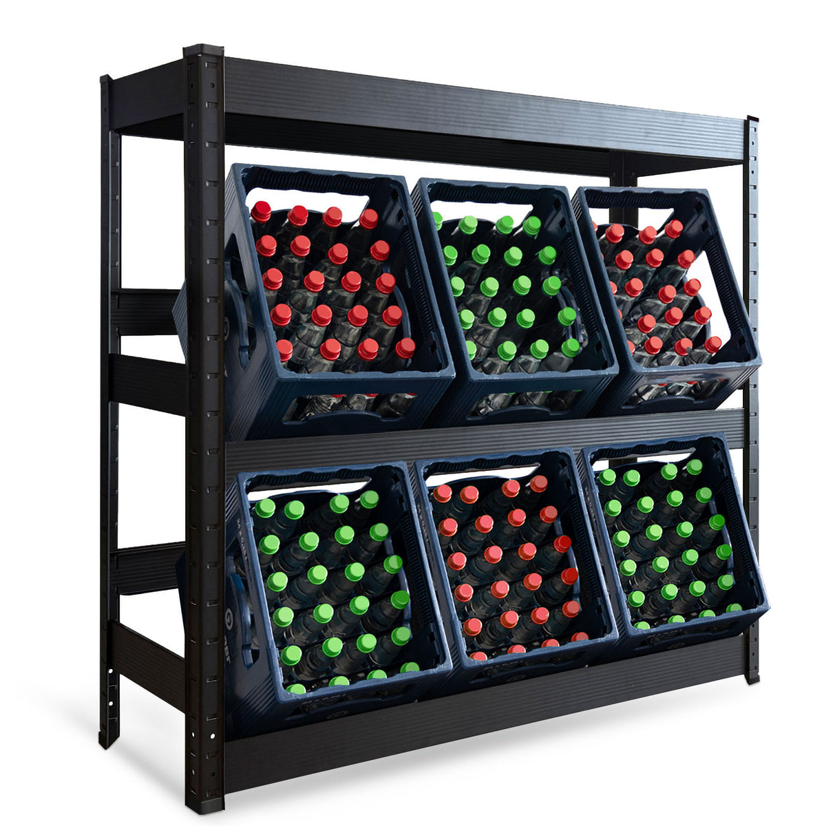 Bottle crate rack | Osaka | Powder-coated steel drinks crate rack for 3 to 9 crates