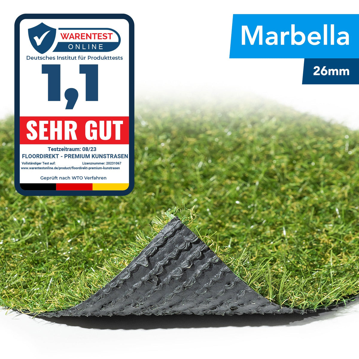 ✂ Artificial Grass Turf | Marbella | Pile Height: 26 Mm | Weight: 1500 g/m²
