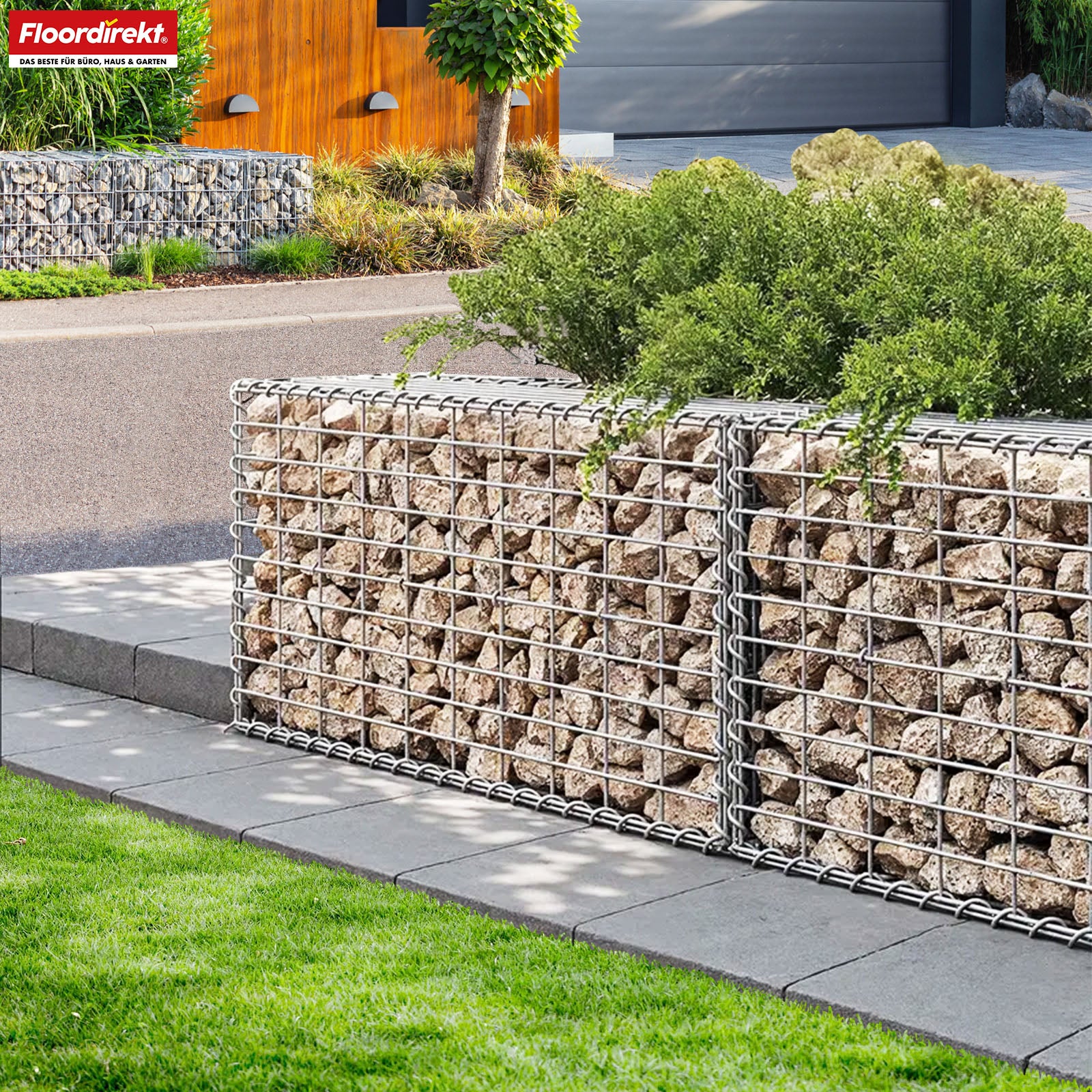 Gabion basket | Lenox | Galvanised steel basket for decorative privacy screens and garden projects