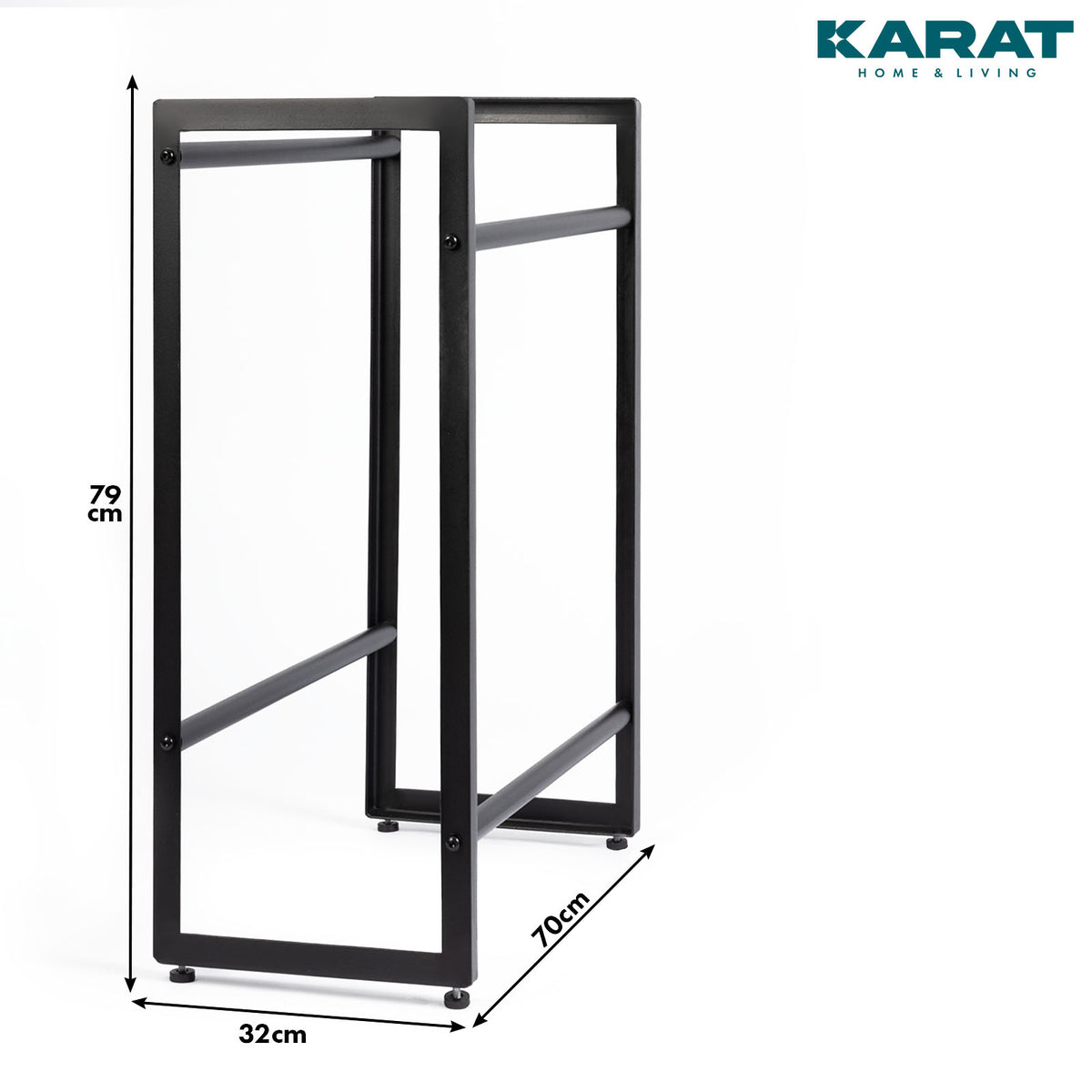 Bottle Crate Stand  Kenji | Robust storage shelf for office, kitchen, garage or hallway | Black | Available in 2 sizes