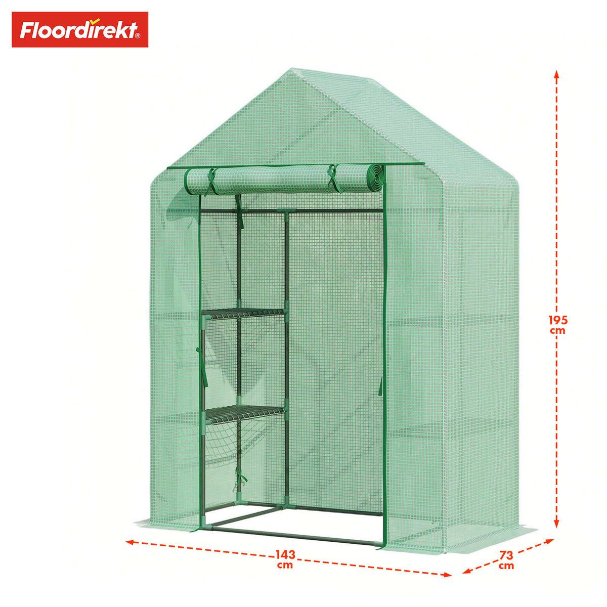 Greenhouse | Harrest | Durable, UV-resistant film greenhouse with sturdy steel frame and metal storage grid | Choice of two sizes