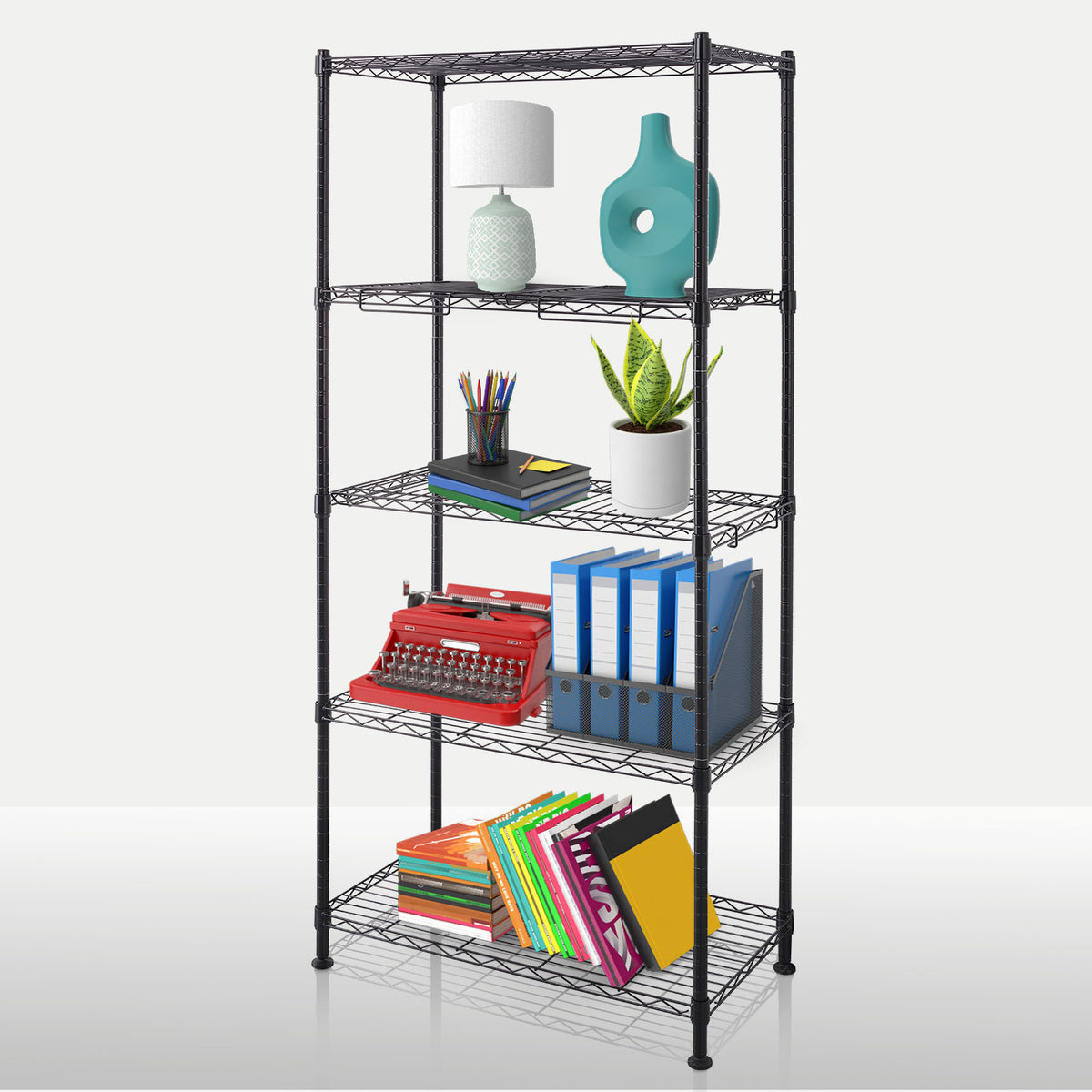 Wire shelving | Taranaki | Open metal shelving made of powder-coated steel with removable shelves