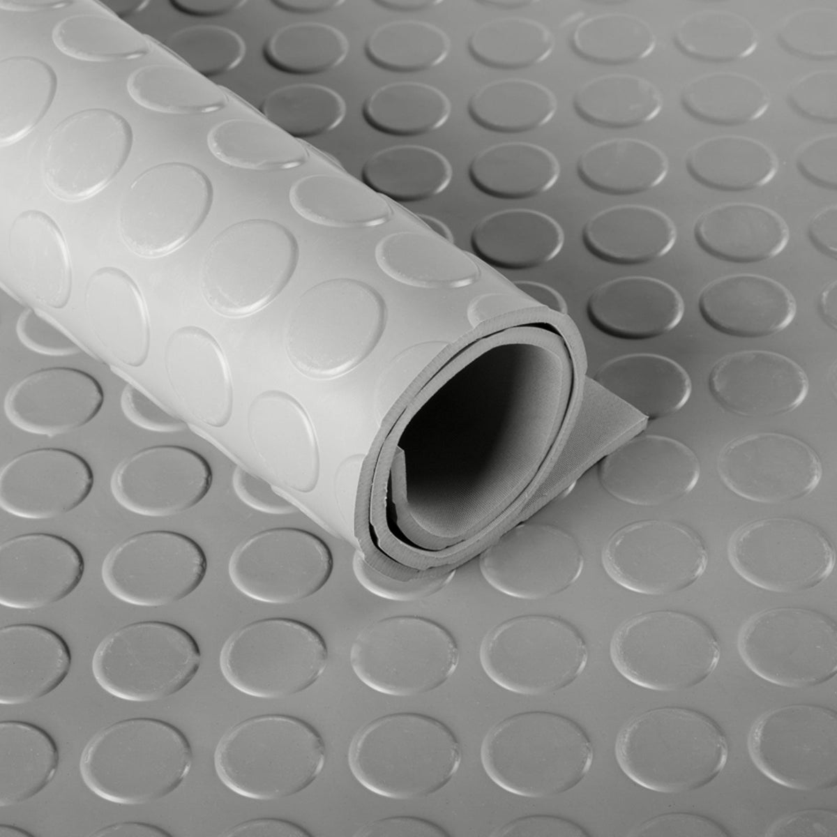 ✂ Rubber runner | Grey | Rubber mat with flat studs | Thickness: 3 mm