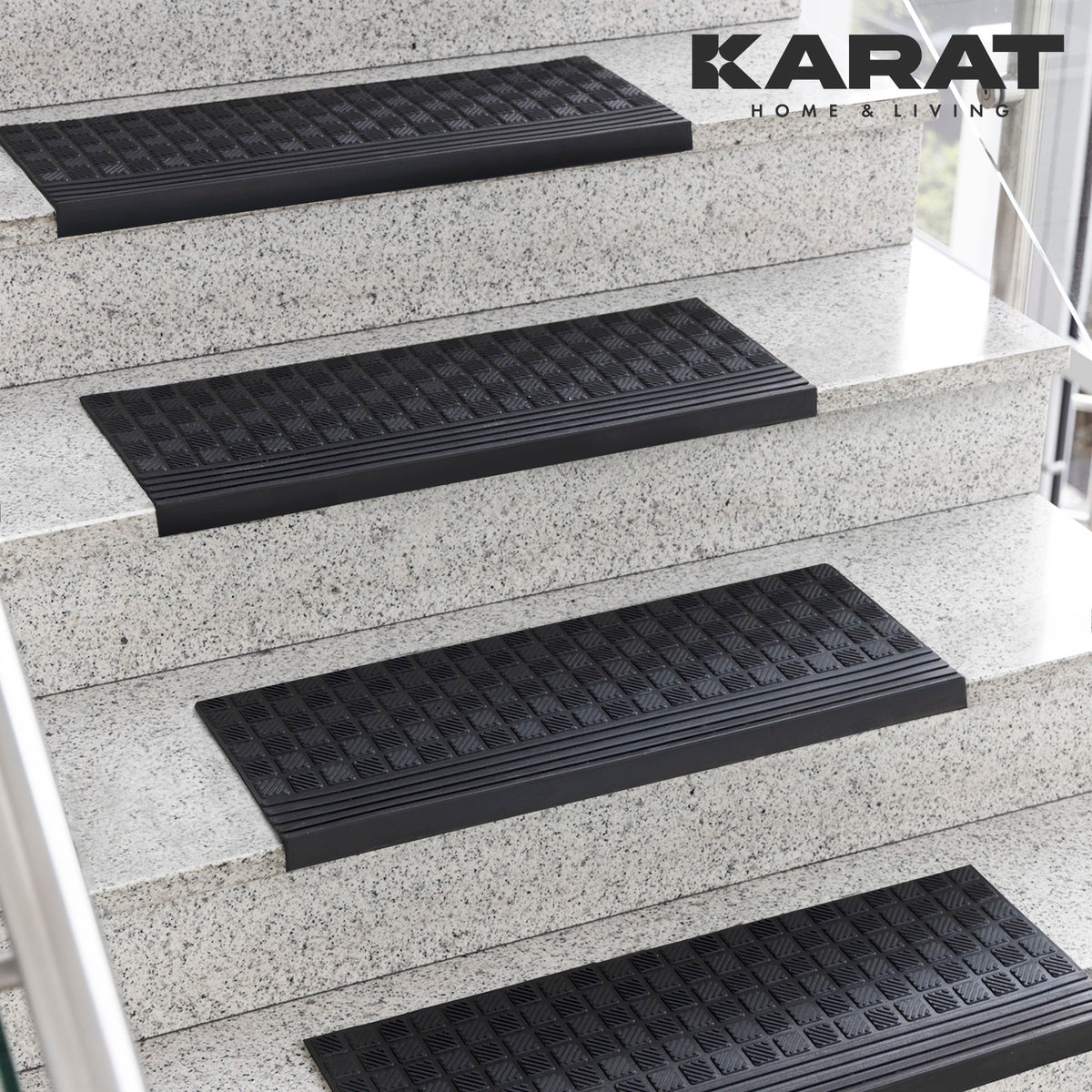 Outdoor Stair Tread Mats | Anti-slip Rubber Step Mat | Diamond