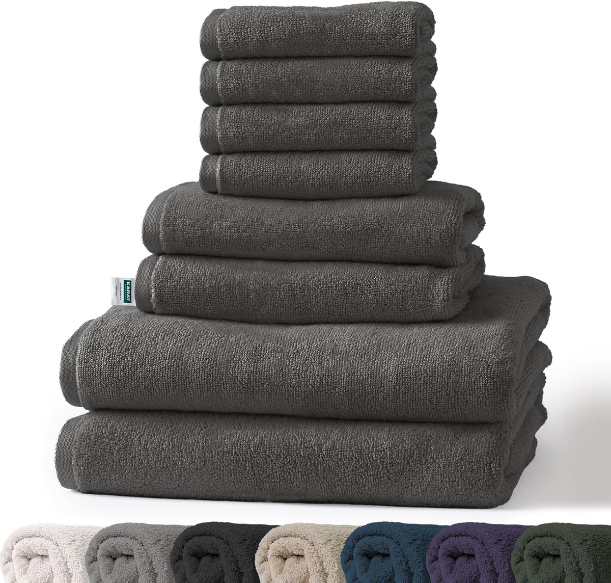 Bay towel set | 8-piece set of 100% cotton towels | 2 x bath towel, 2 x hand towel and 4 x soap cloth
