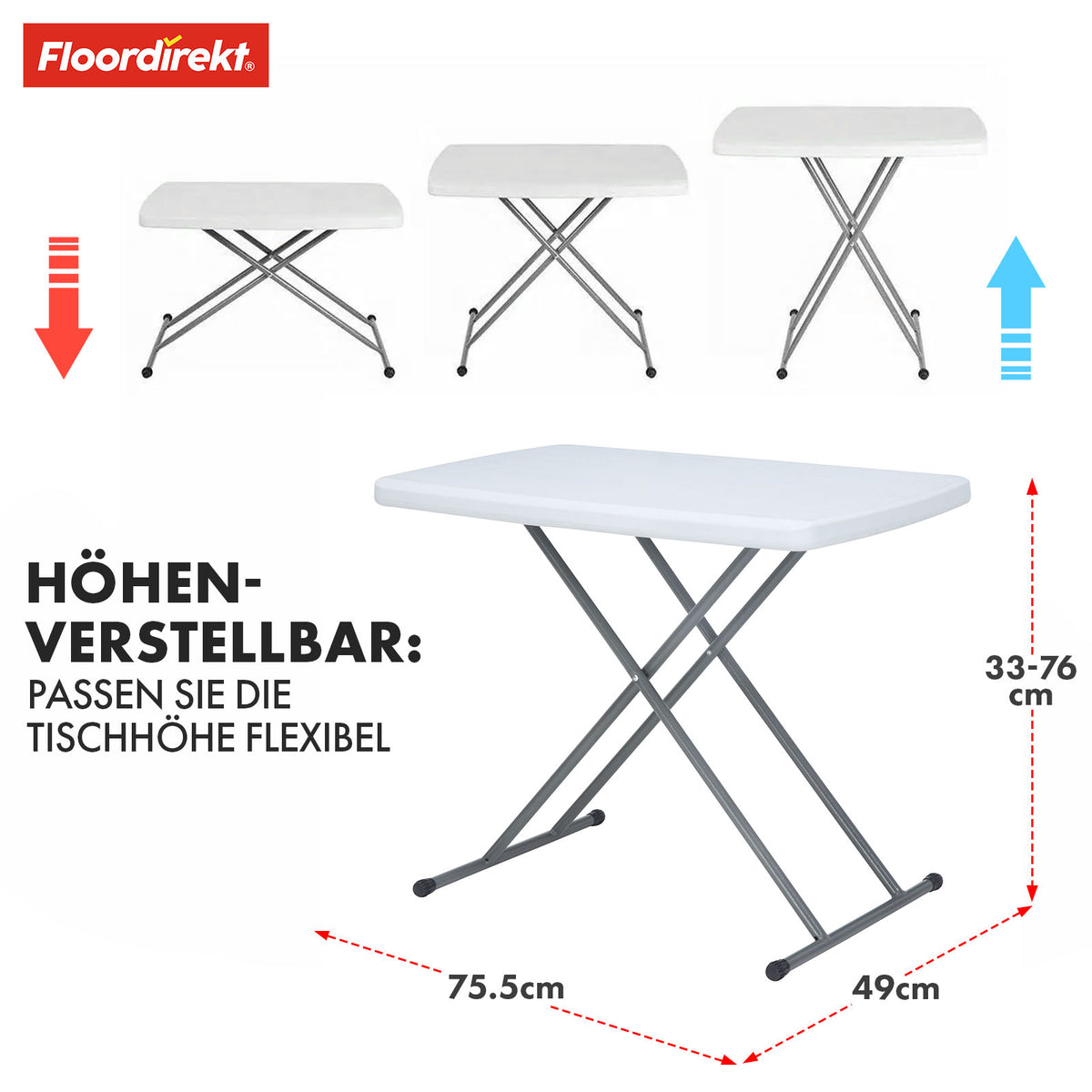 Folding table | Nara | Versatile, stable and space-saving for every occasion | 75.5 x 49 cm