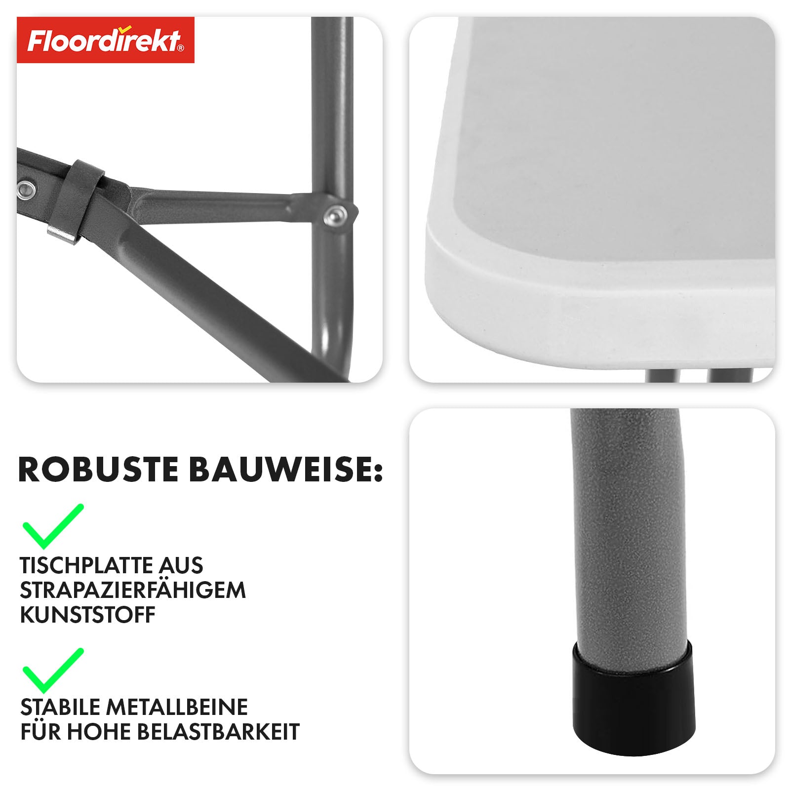 Folding table | Fukui | Weatherproof, stable and mobile for indoor and outdoor use | 120 x 60 cm