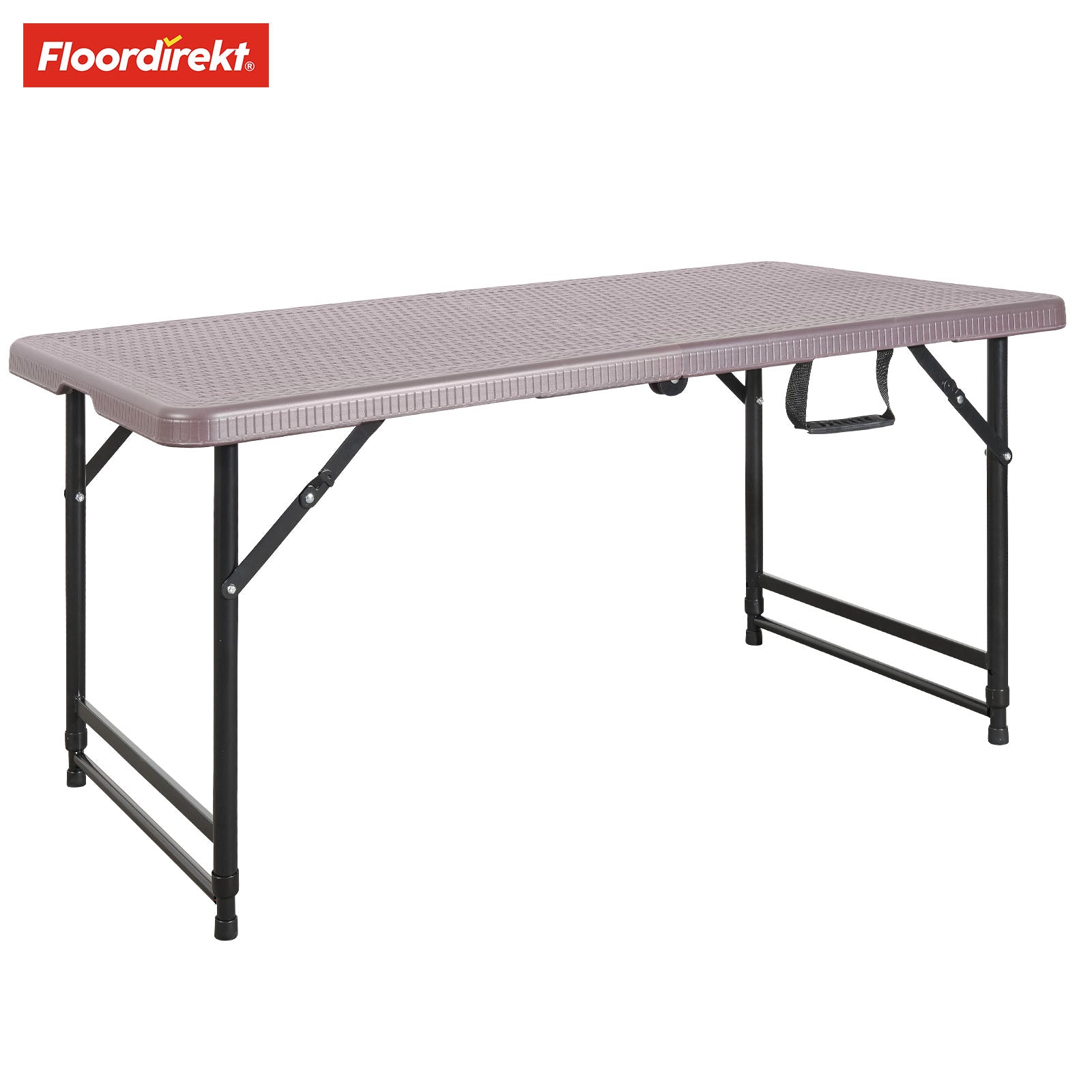Folding table | Saga | Height-adjustable and weatherproof, ideal for garden and camping | 120 x 60 cm