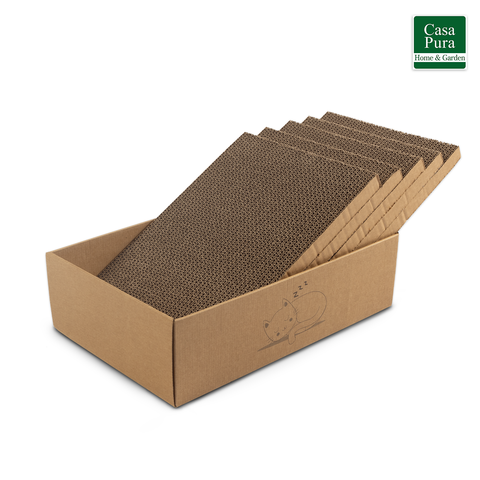 Cat Scratching Box Tiger Box With 5 Scratching Boards Claw Care for Animals 43.5 x 29.5 x 14 cm