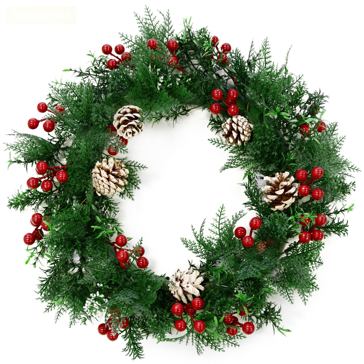 Christmas wreath | Pinecone | With pine cones, berries and festive green accents | Decorative wreath for door and wall