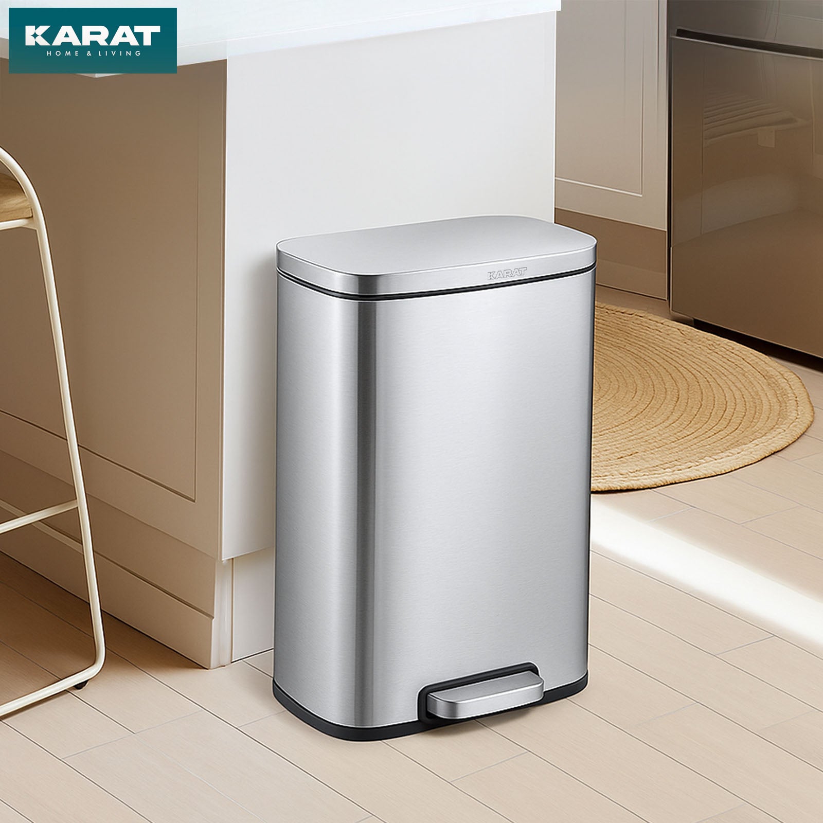 Waste Bin | Dustin | Stainless Steel | With Automatic Closure | 30 - 50 Litres