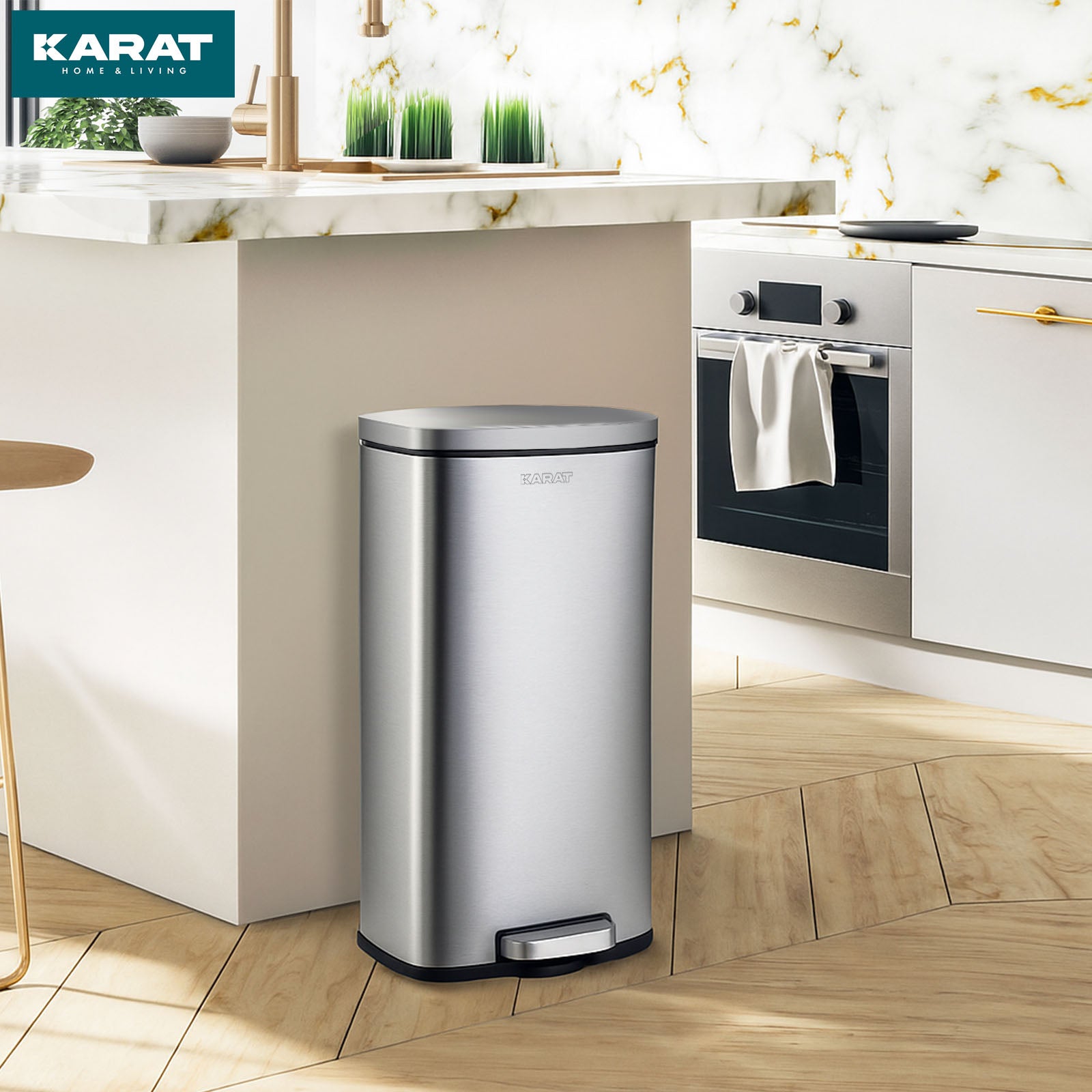 Waste Bin | Dustin | Stainless Steel | With Automatic Closure | 30 - 50 Litres