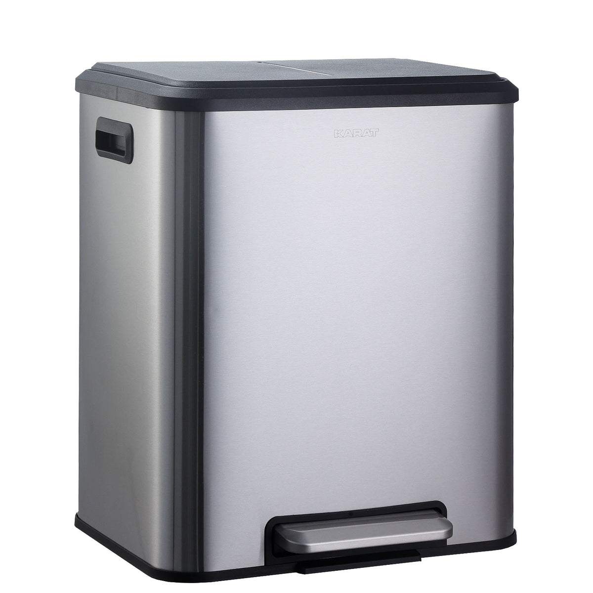 Waste bin | Jack | 30 L capacity | 2-way waste separation | soft-close & pedal | stainless steel or black