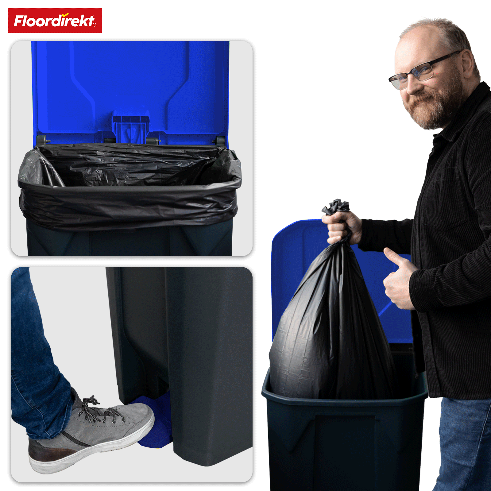 Waste bin | Olaf | Robust step-on waste bin | For household, office & commercial use | Various colours & sizes