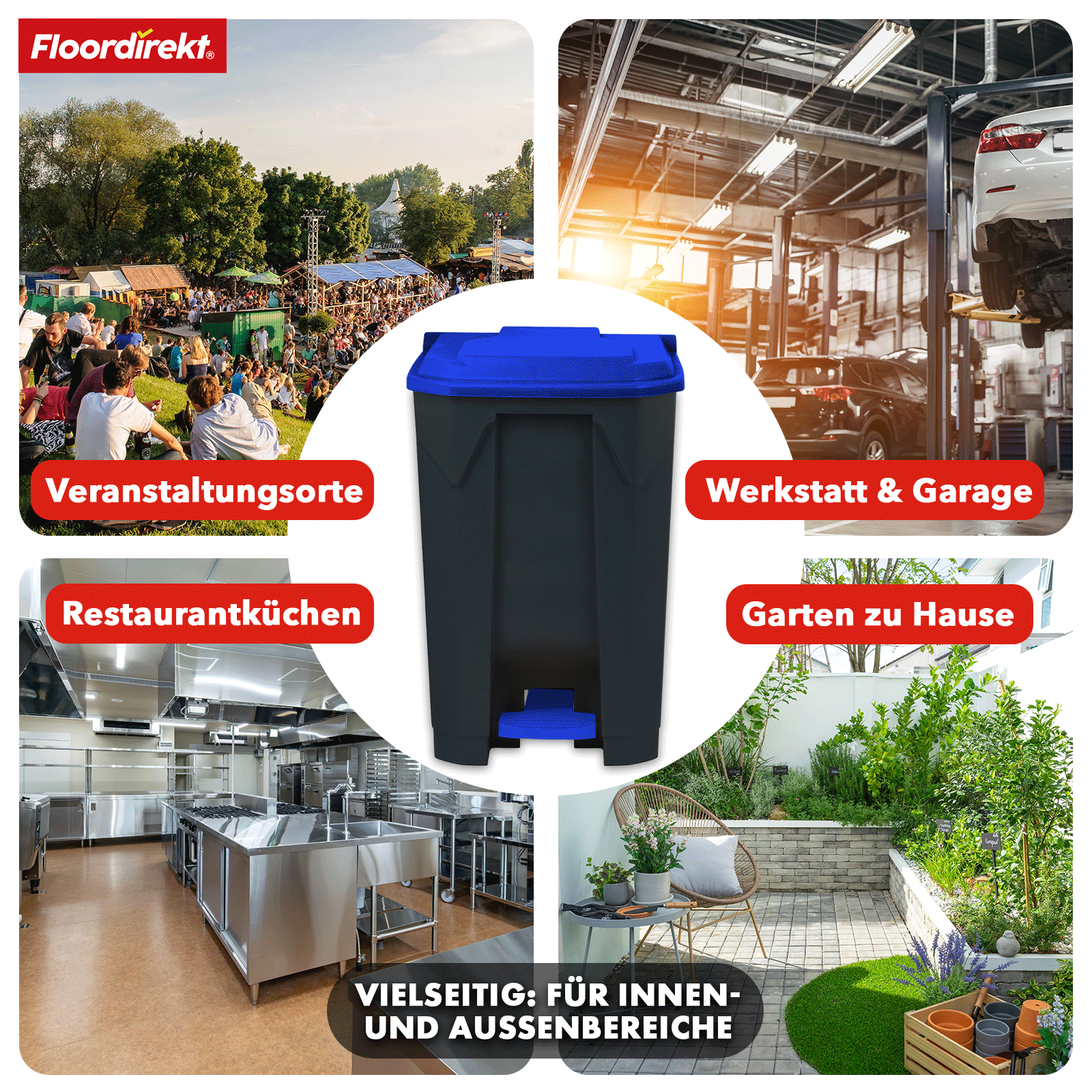 Waste bin | Olaf | Robust step-on waste bin | For household, office & commercial use | Various colours & sizes