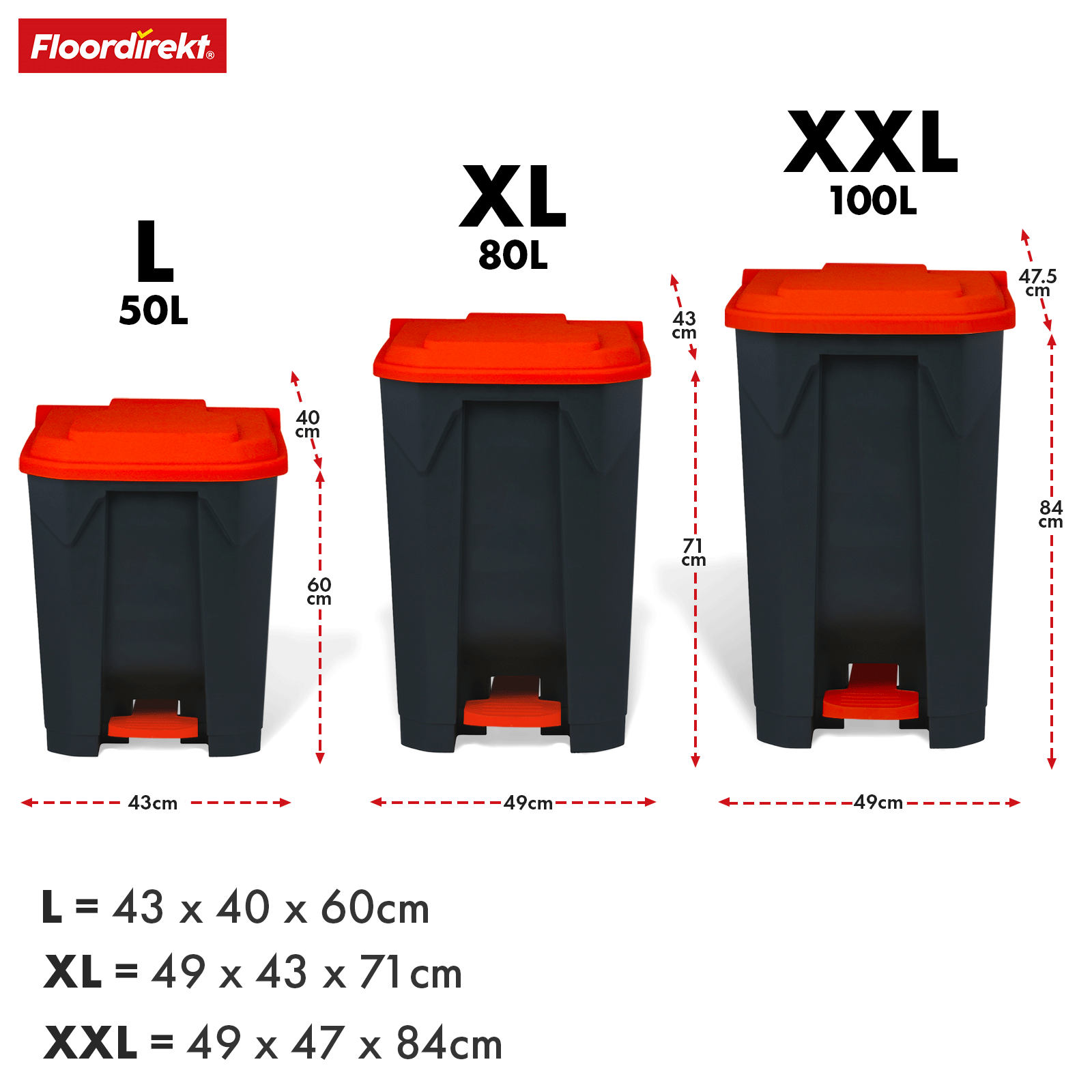 Waste bin | Olaf | Robust step-on waste bin | For household, office & commercial use | Various colours & sizes
