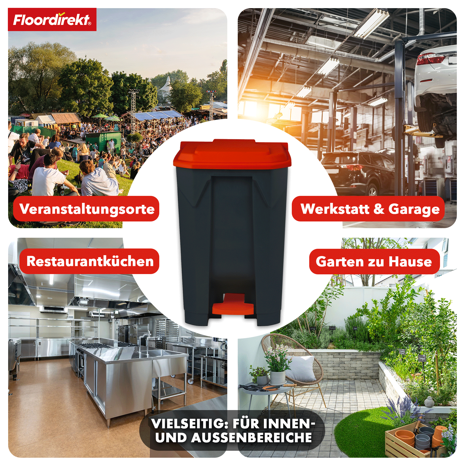 Waste bin | Olaf | Robust step-on waste bin | For household, office & commercial use | Various colours & sizes