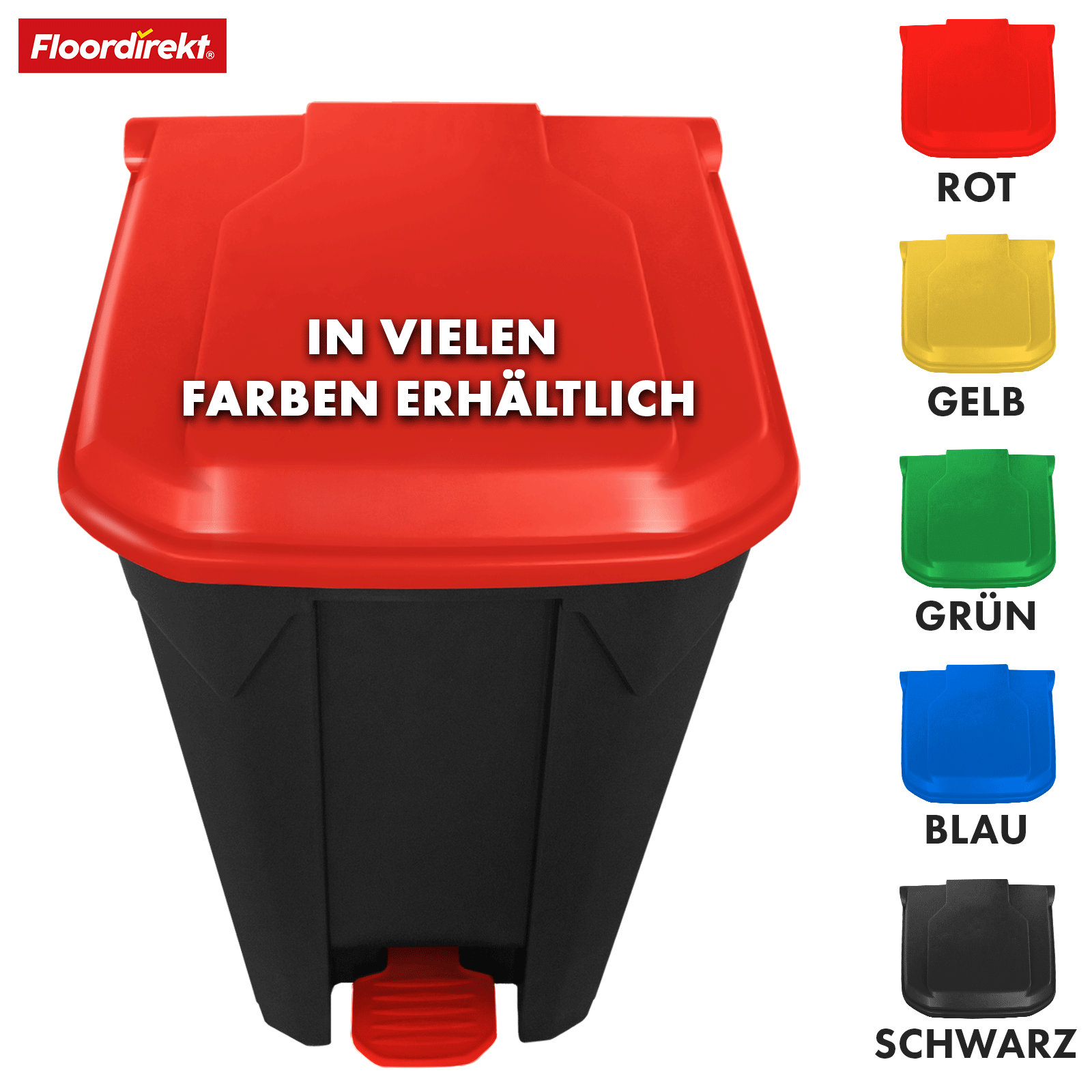 Waste bin | Olaf | Robust step-on waste bin | For household, office & commercial use | Various colours & sizes