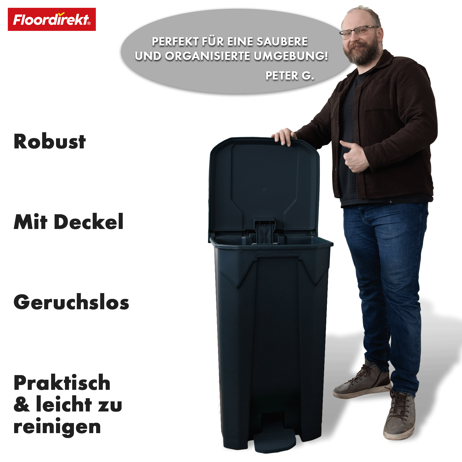 Waste bin | Olaf | Robust step-on waste bin | For household, office & commercial use | Various colours & sizes