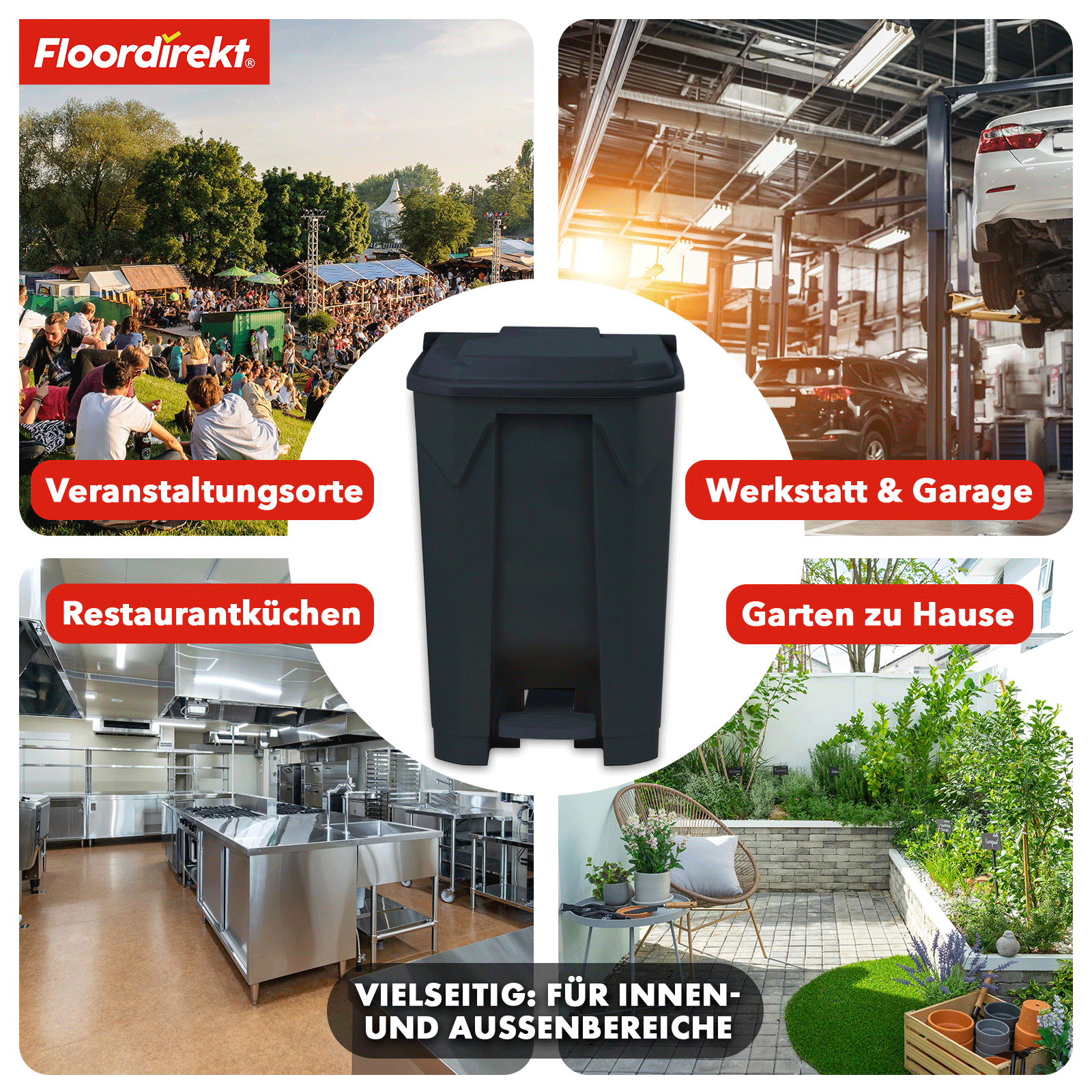 Waste bin | Olaf | Robust step-on waste bin | For household, office & commercial use | Various colours & sizes
