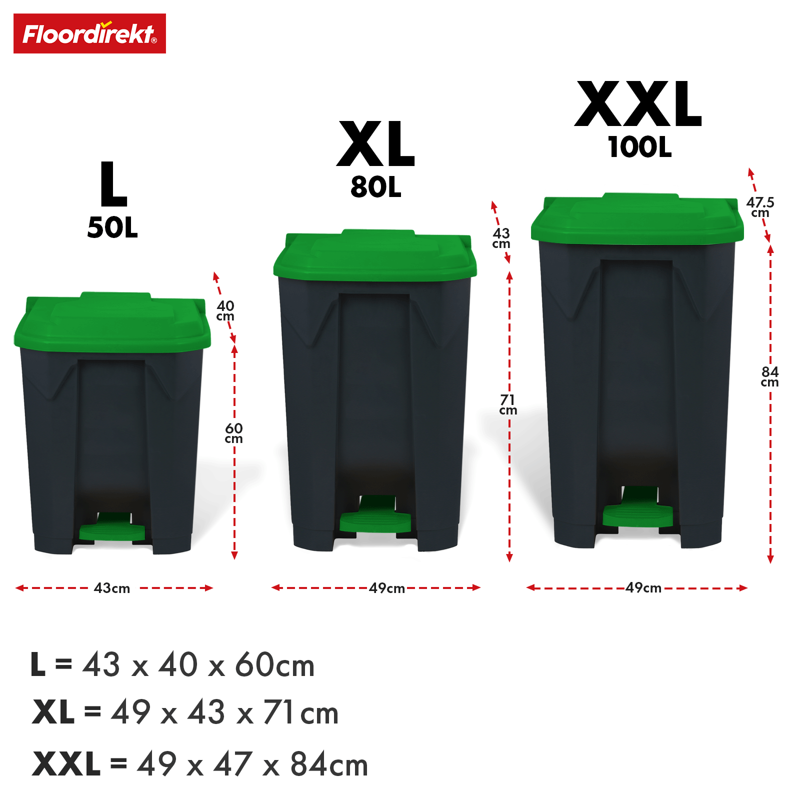 Waste bin | Olaf | Robust step-on waste bin | For household, office & commercial use | Various colours & sizes