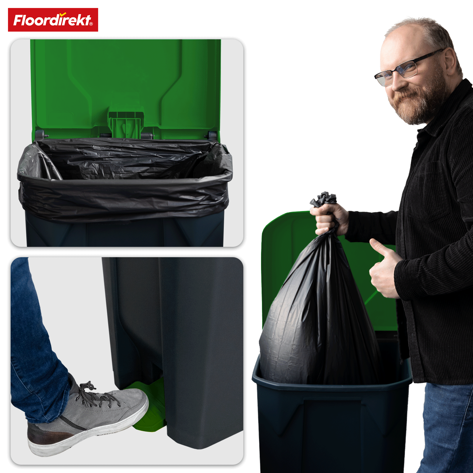 Waste bin | Olaf | Robust step-on waste bin | For household, office & commercial use | Various colours & sizes