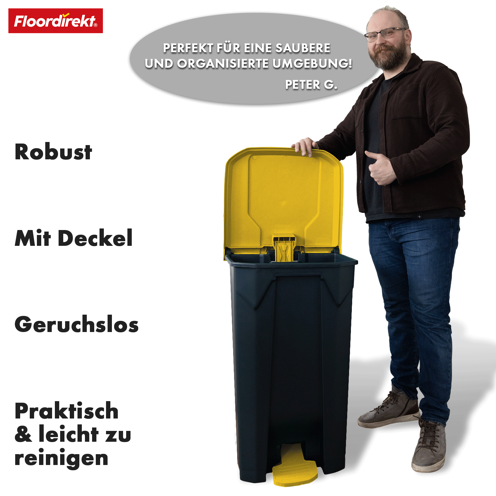 Waste bin | Olaf | Robust step-on waste bin | For household, office & commercial use | Various colours & sizes
