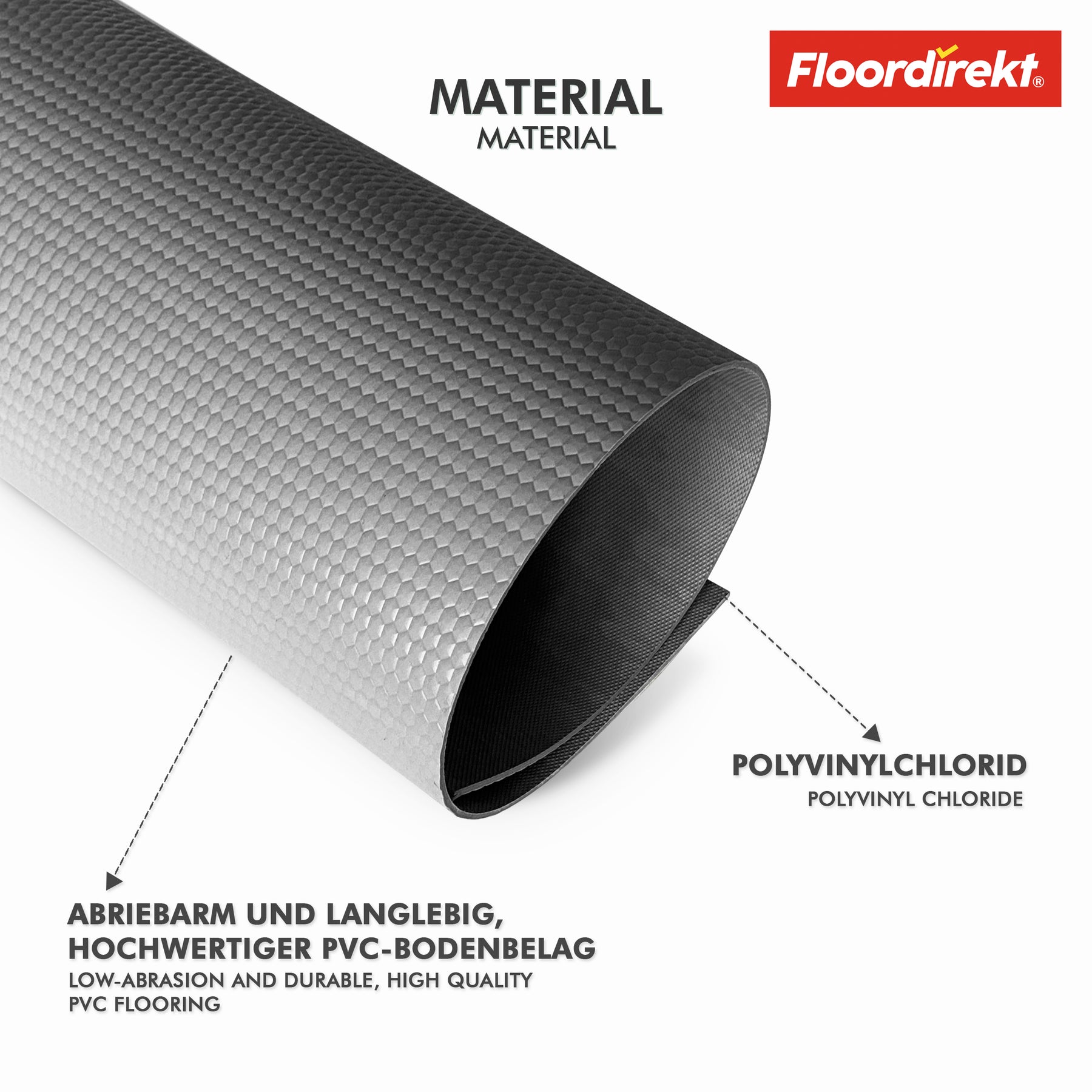 PVC flooring | Hexagon | Robust 2 mm vinyl flooring, easy to clean and slip-resistant | Available in several colours