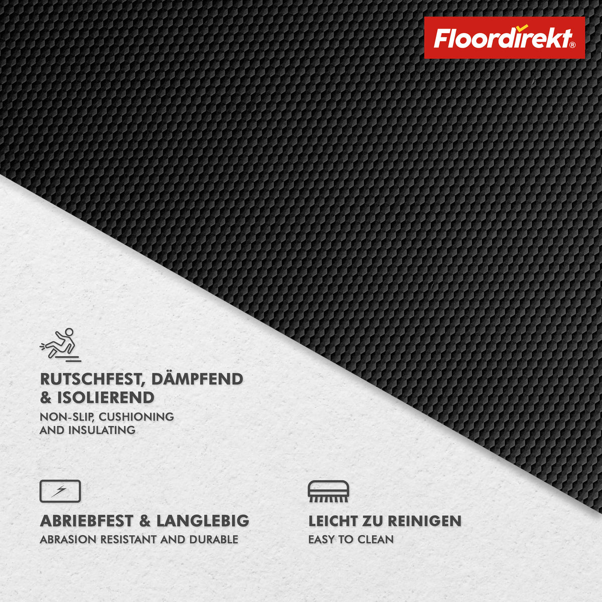 PVC flooring | Hexagon | Robust 2 mm vinyl flooring, easy to clean and slip-resistant | Available in several colours