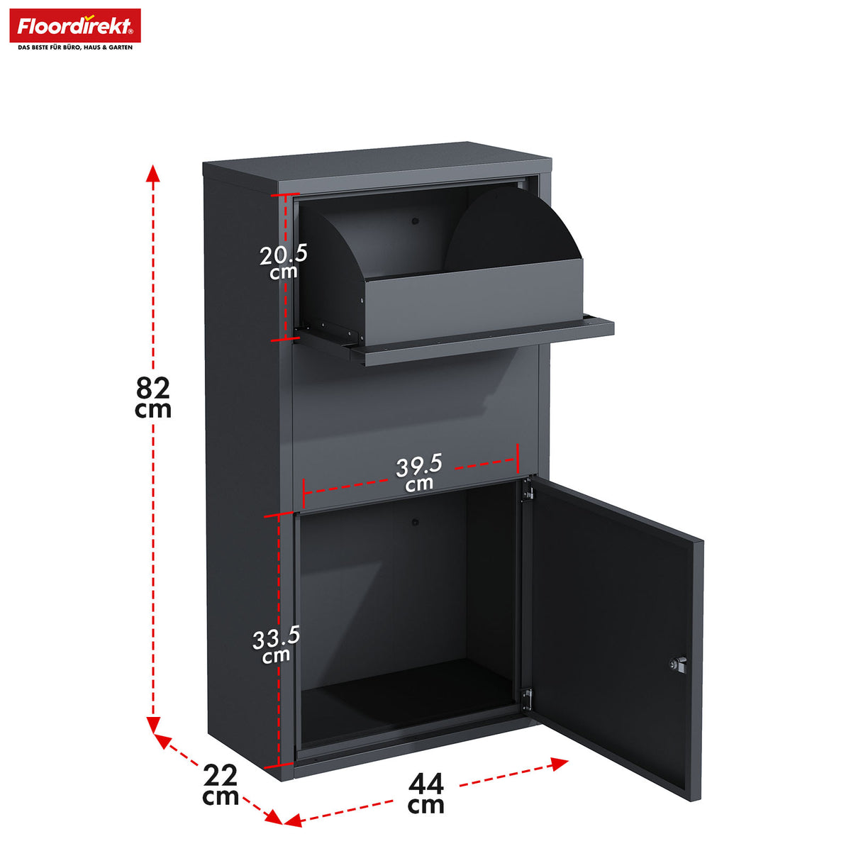 Parcel box | Clement | Practical parcel box with flap system & lock | Weatherproof & easy to assemble