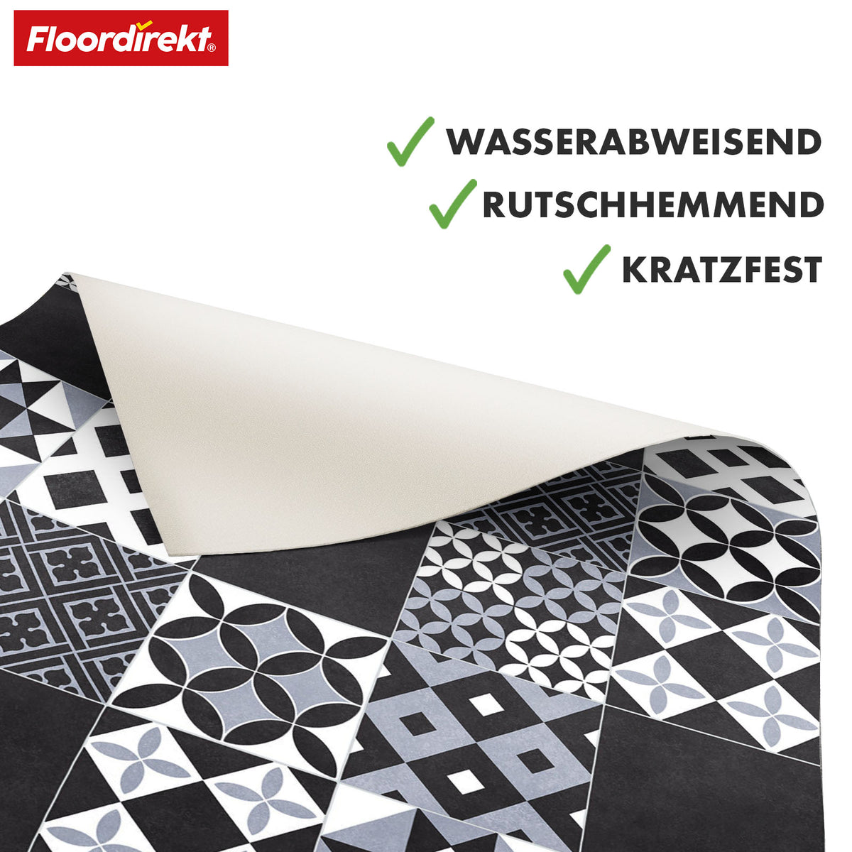 CV flooring | Amadora 990D | Robust vinyl flooring with a stylish grey vintage tile look