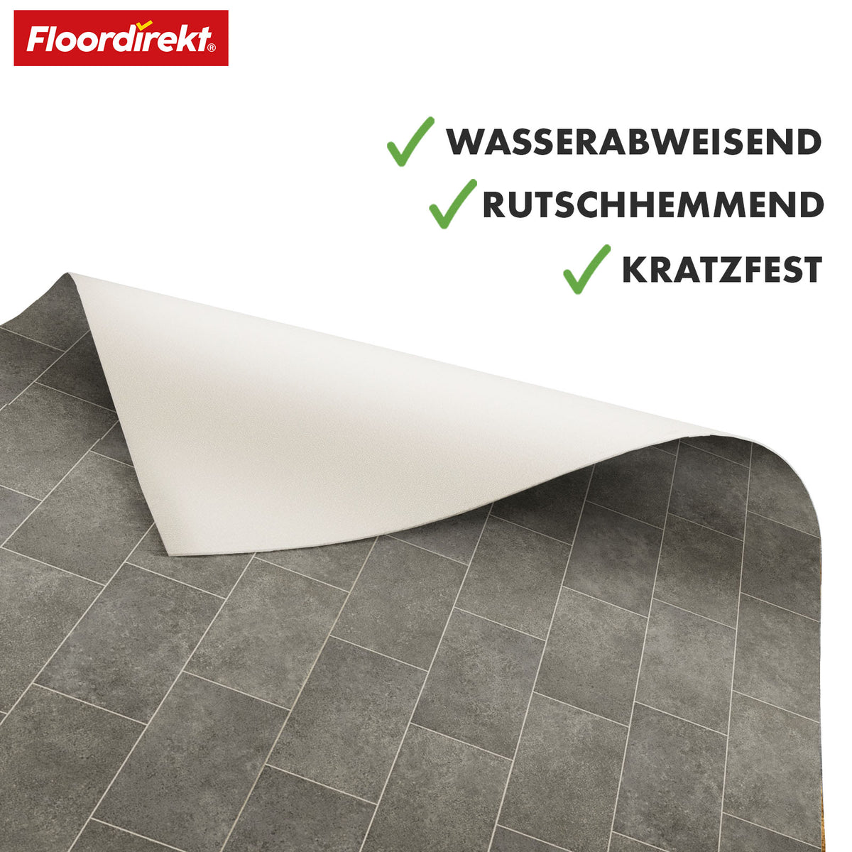 CV flooring | Kent 968M | Hard-wearing vinyl flooring in a realistic stone tile look for kitchens, bathrooms and living areas