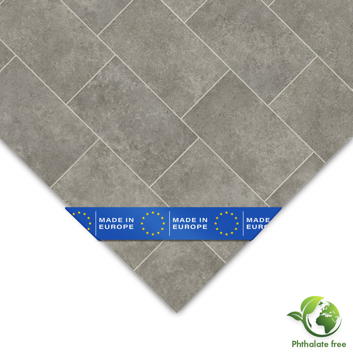 CV flooring | Kent 968M | Hard-wearing vinyl flooring in a realistic stone tile look for kitchens, bathrooms and living areas