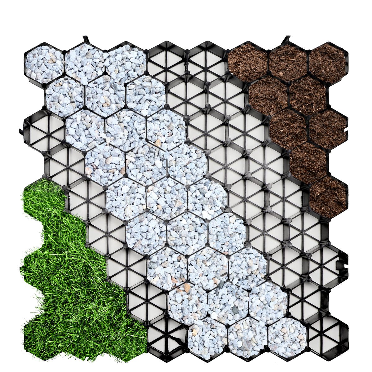 Grid | Paddock plate for ground reinforcement | Hard-wearing material | Available in two colour variants | 50 x 50 cm