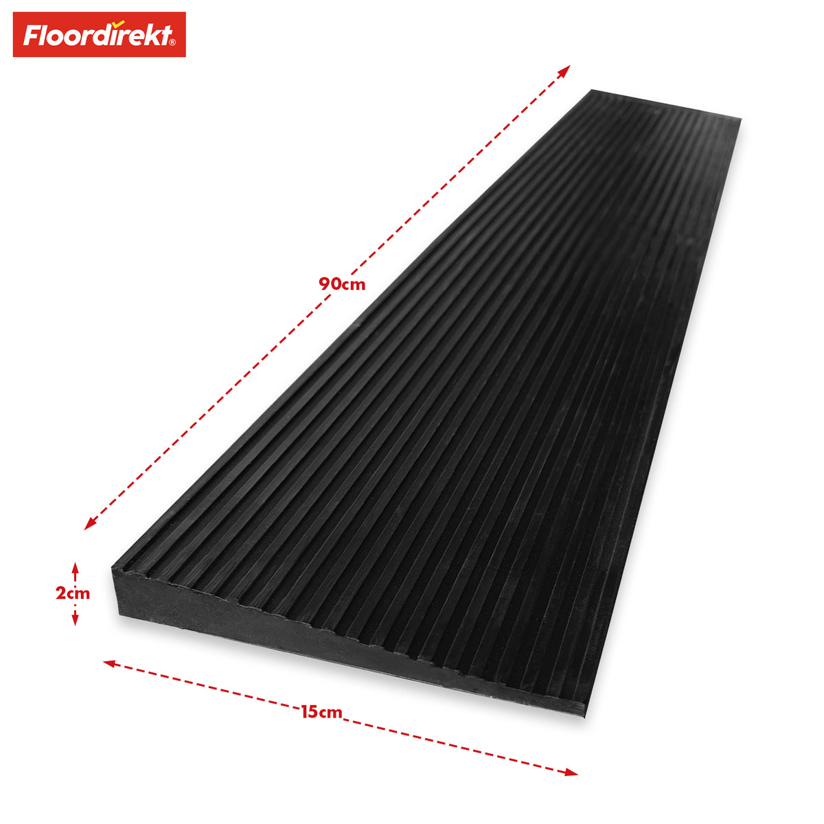 Threshold ramp | Denali | Non-slip wheelchair ramp for barrier-free access | 90 x 15 x 2 cm