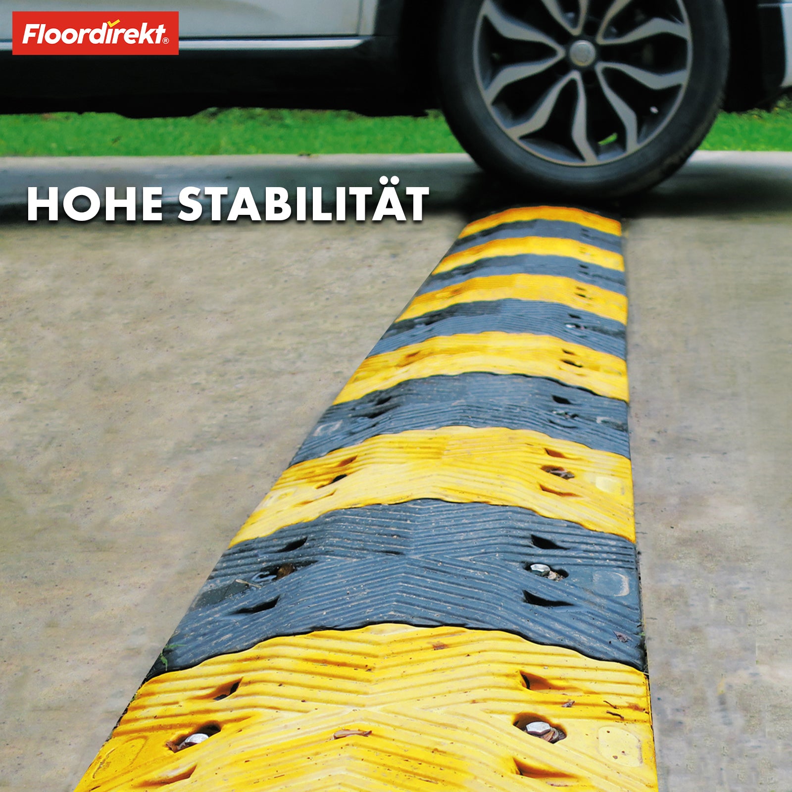 Rubber speed bump | Kenya | High-quality, black and yellow speed bump for effective speed limitation