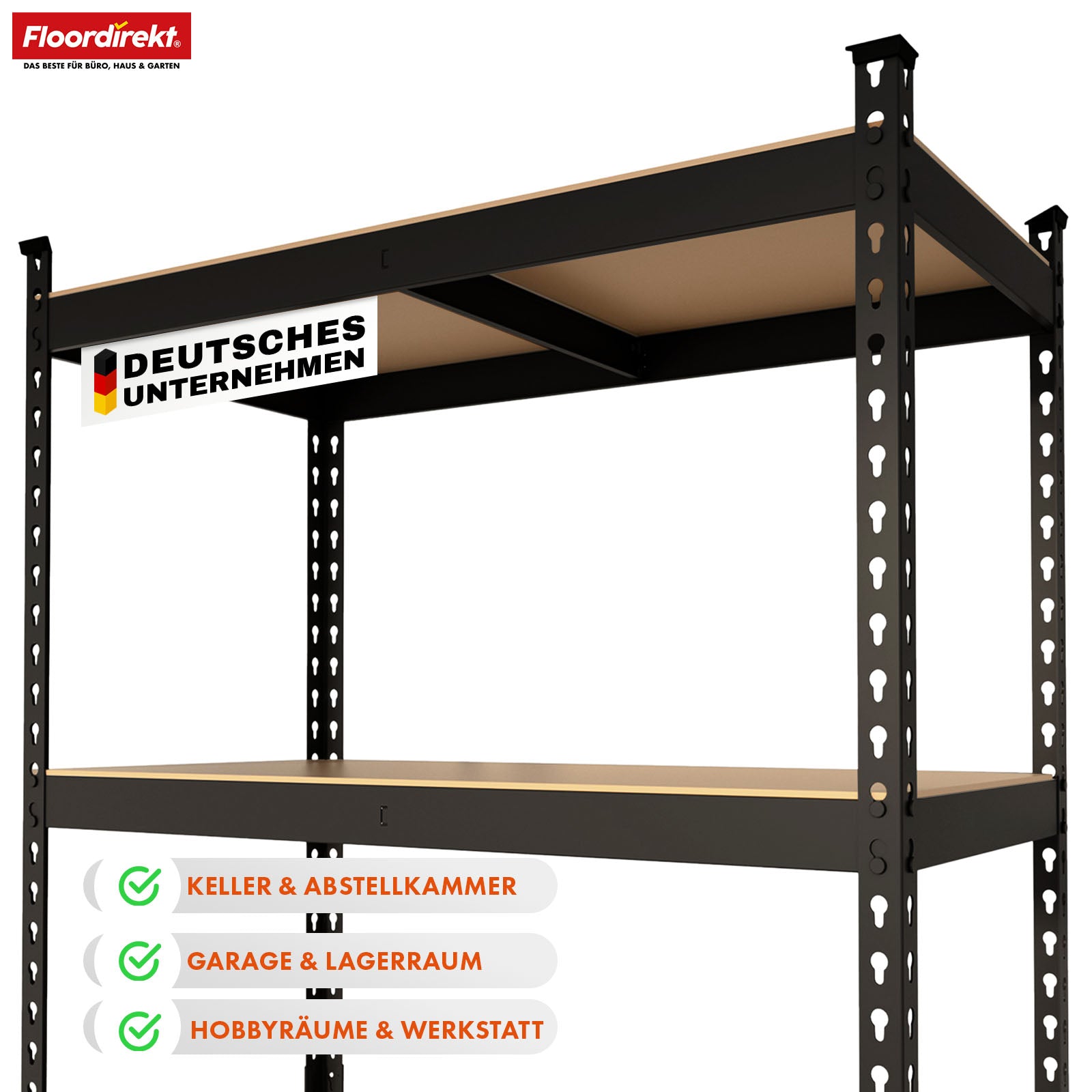 Heavy-duty shelving | Rhino | Storage shelving with 5 shelves | 1050 kg load capacity | Innovative plug-in system | In various colors & sizes