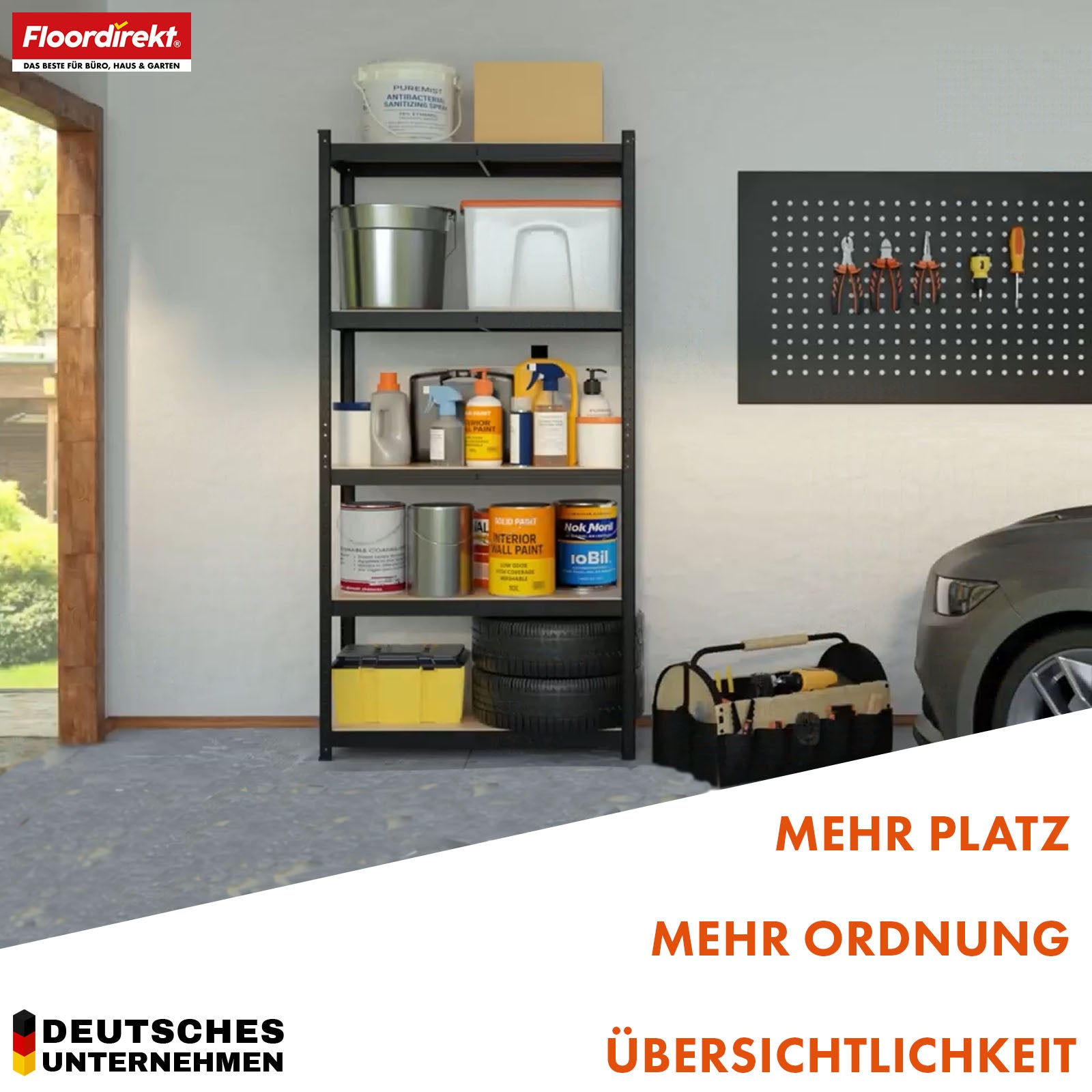 Heavy-duty shelving | Rhino | Storage shelving with 5 shelves | 1050 kg load capacity | Innovative plug-in system | In various colors & sizes
