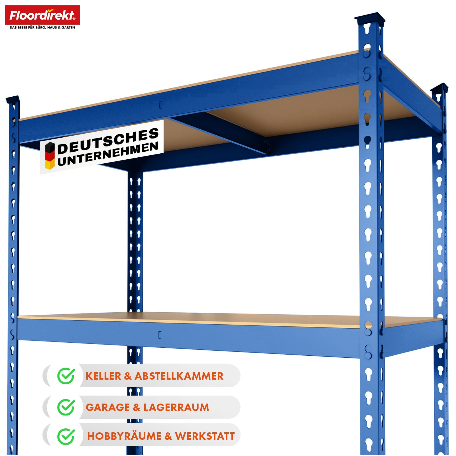 Heavy-duty shelving | Rhino | Storage shelving with 5 shelves | 1050 kg load capacity | Innovative plug-in system | In various colors & sizes