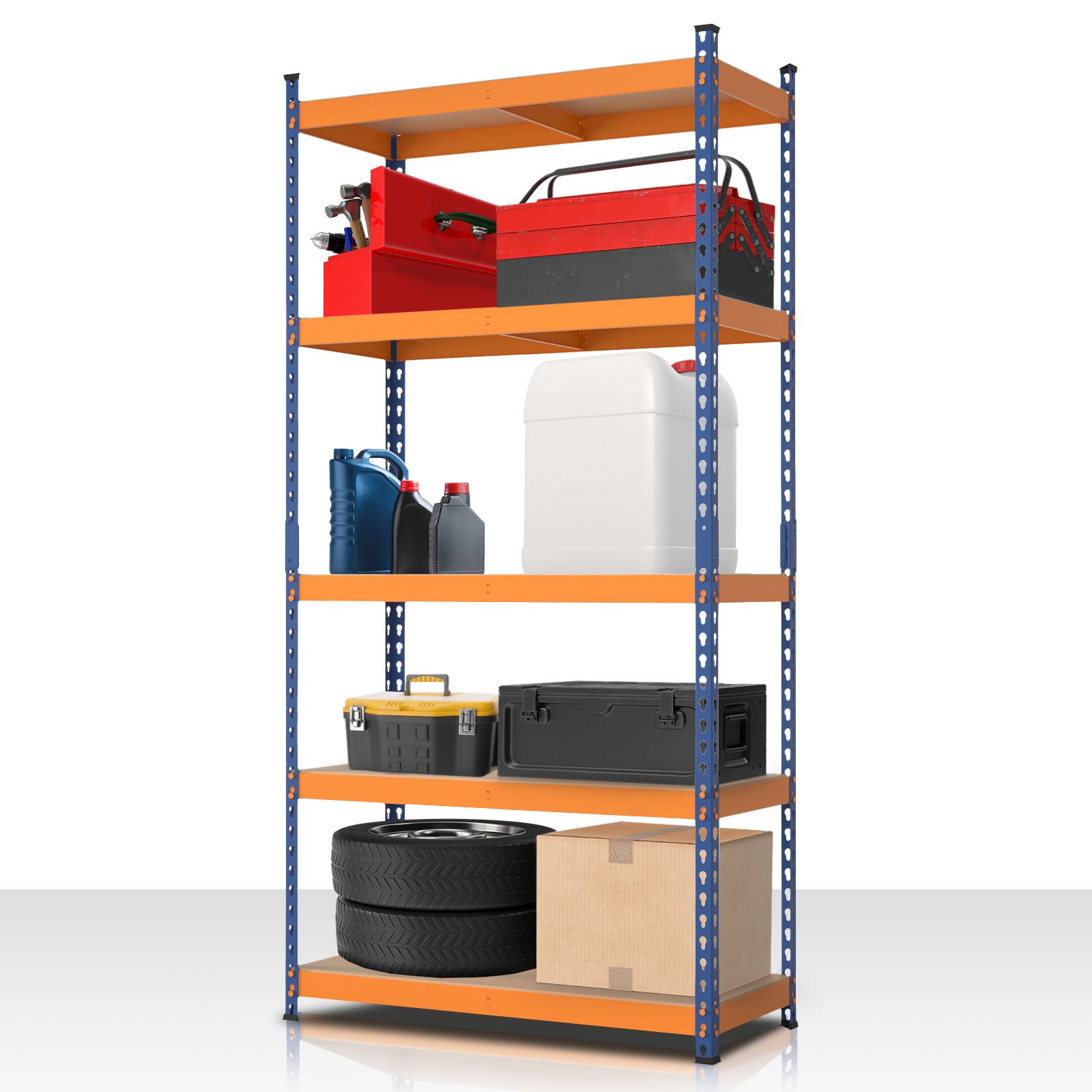 Heavy-duty shelving | Rhino | Storage shelving with 5 shelves | 1050 kg load capacity | Innovative plug-in system | In various colors & sizes