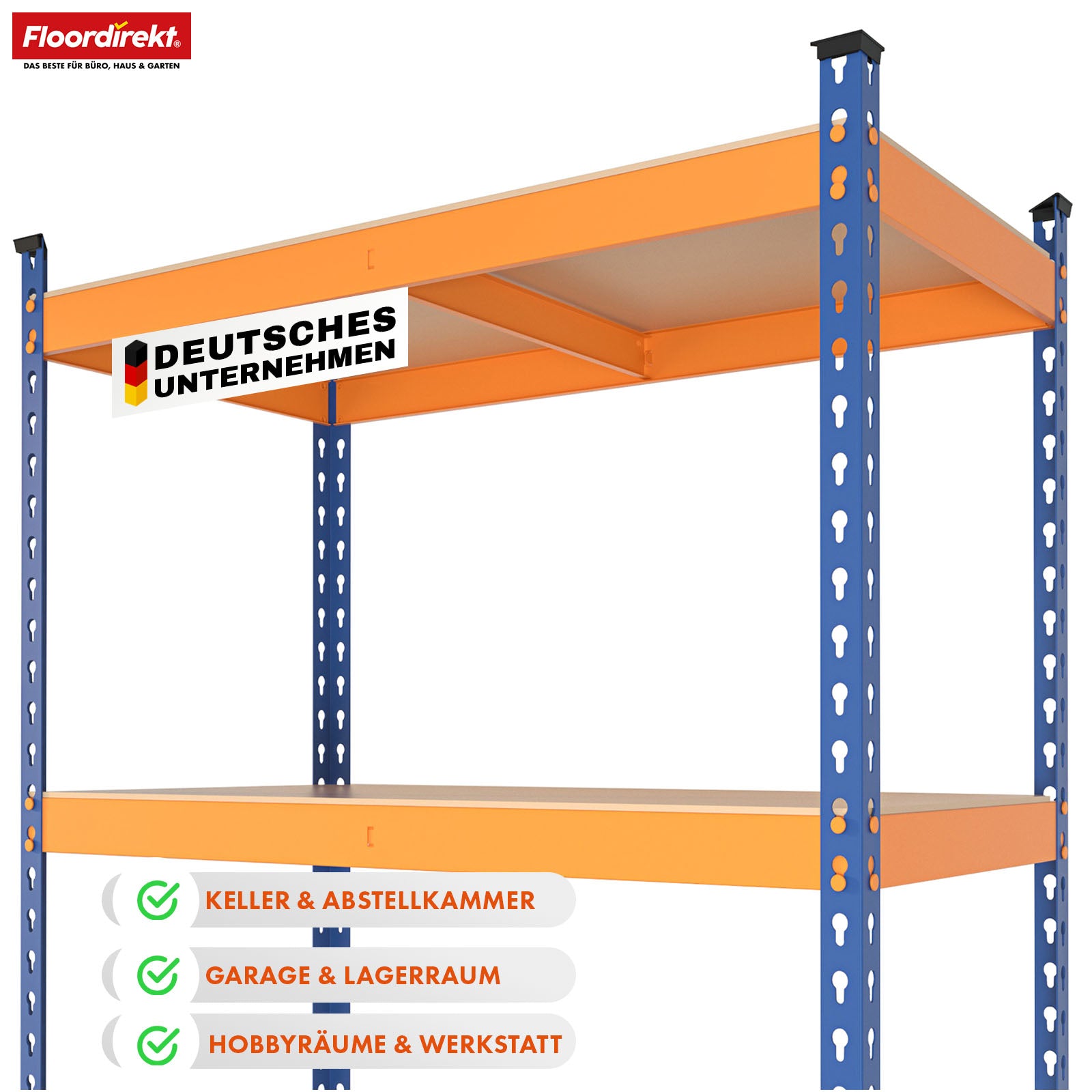 Heavy-duty shelving | Rhino | Storage shelving with 5 shelves | 1050 kg load capacity | Innovative plug-in system | In various colors & sizes